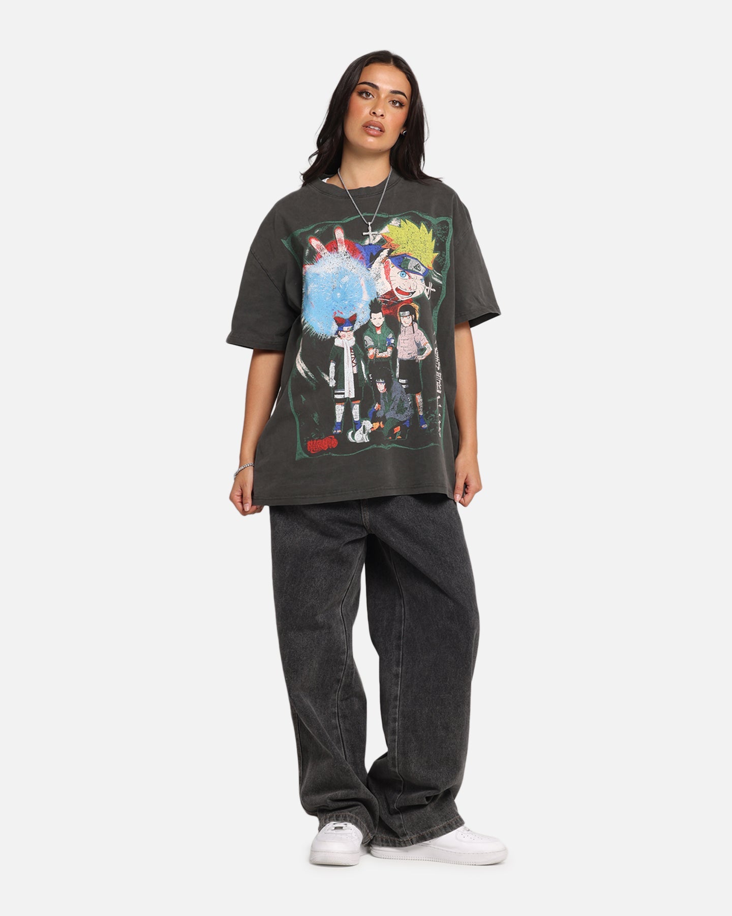 73 Studio X Naruto Sasuke Retrieval Heavy T-Shirt Black Wash Style001