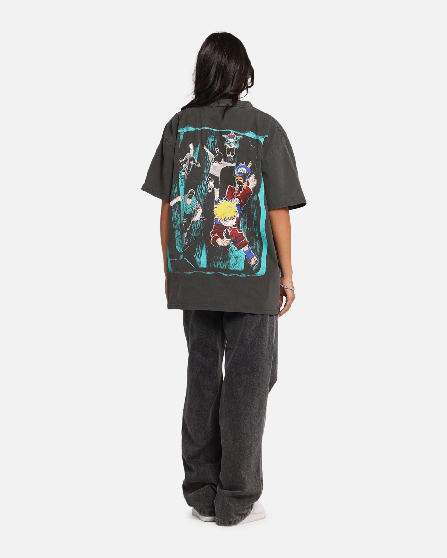 73 Studio X Naruto Sasuke Retrieval Heavy T-Shirt Black Wash Style001