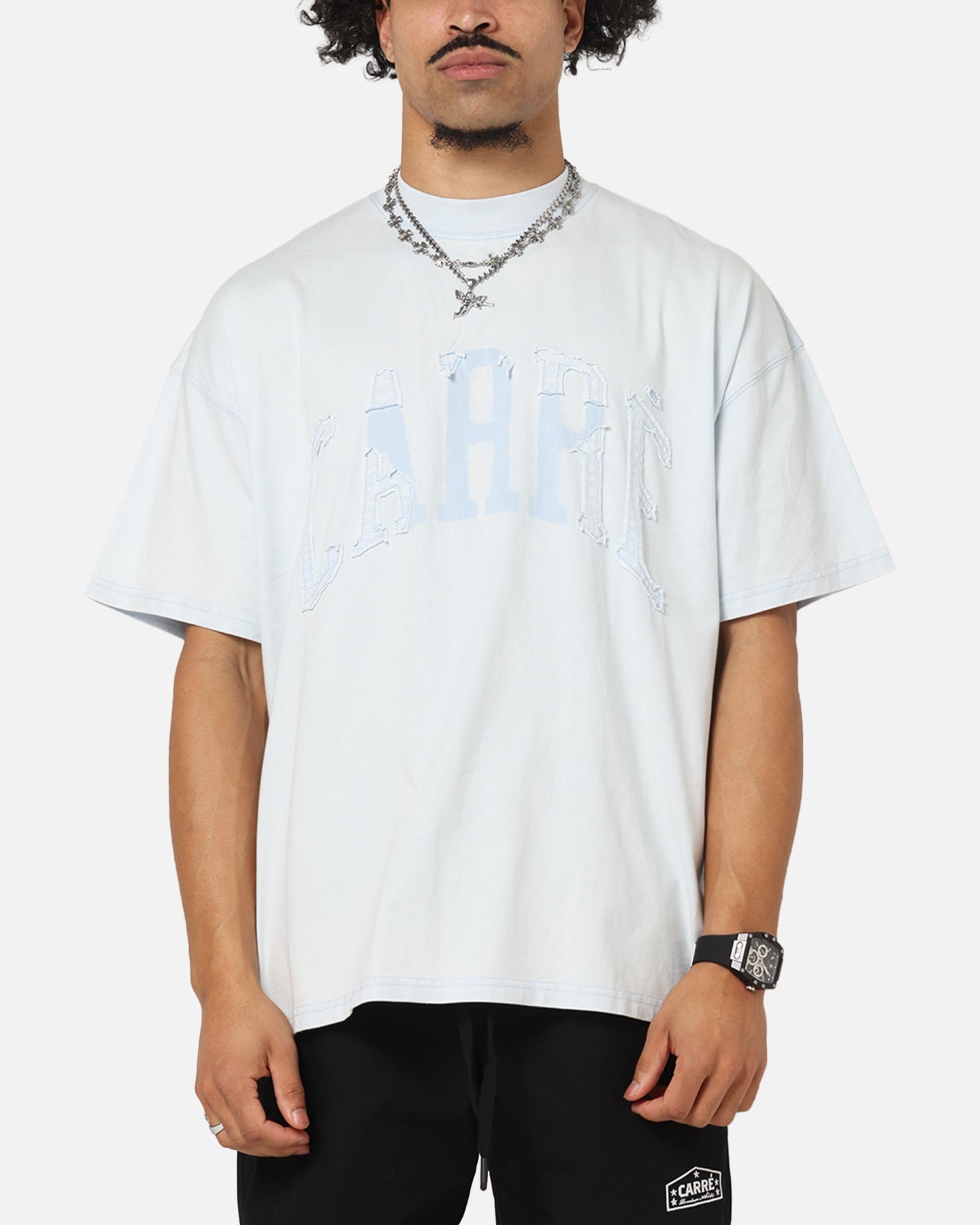 Carre Con Star Oversized T-Shirt Baby Blue