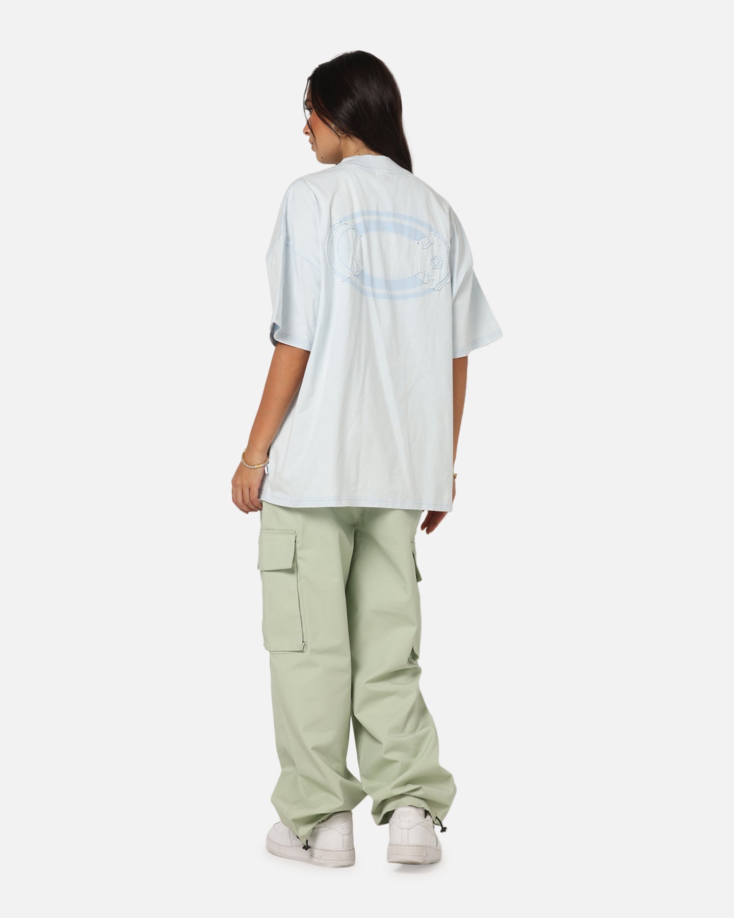 Carre Con Star Oversized T-Shirt Baby Blue Style001