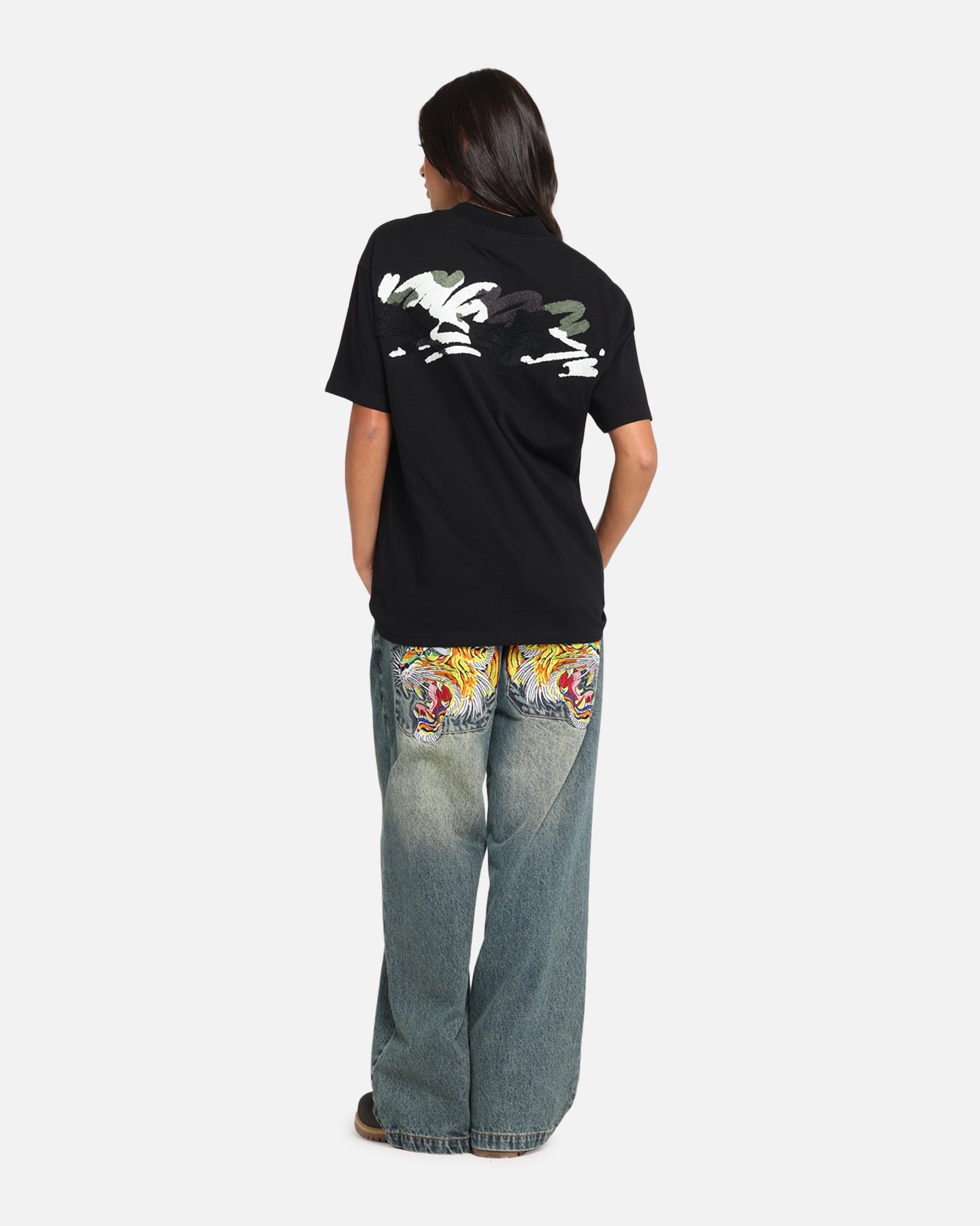 Carre Tag Mockneck T-Shirt Black Style001
