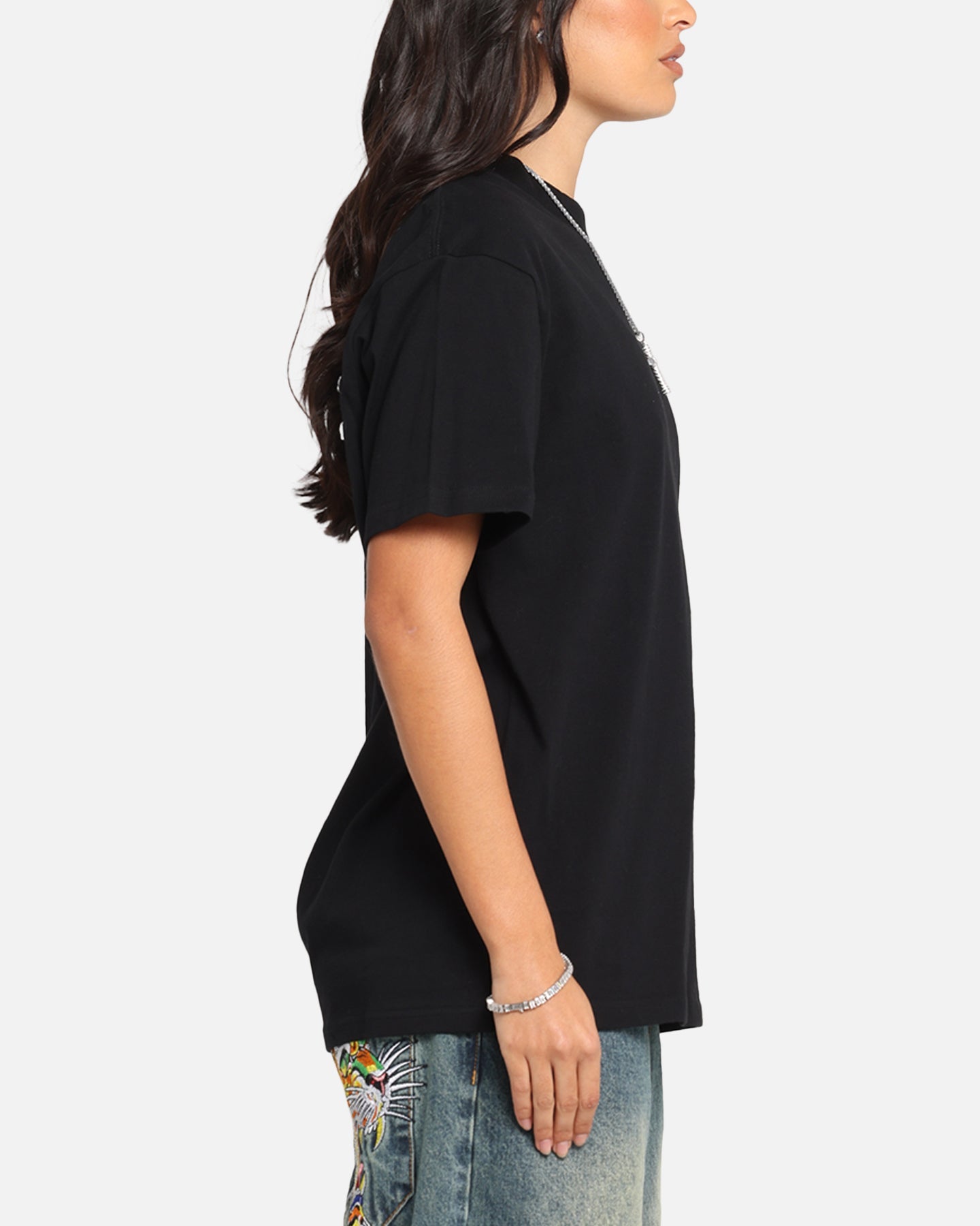 Carre Tag Mockneck T-Shirt Black Style001