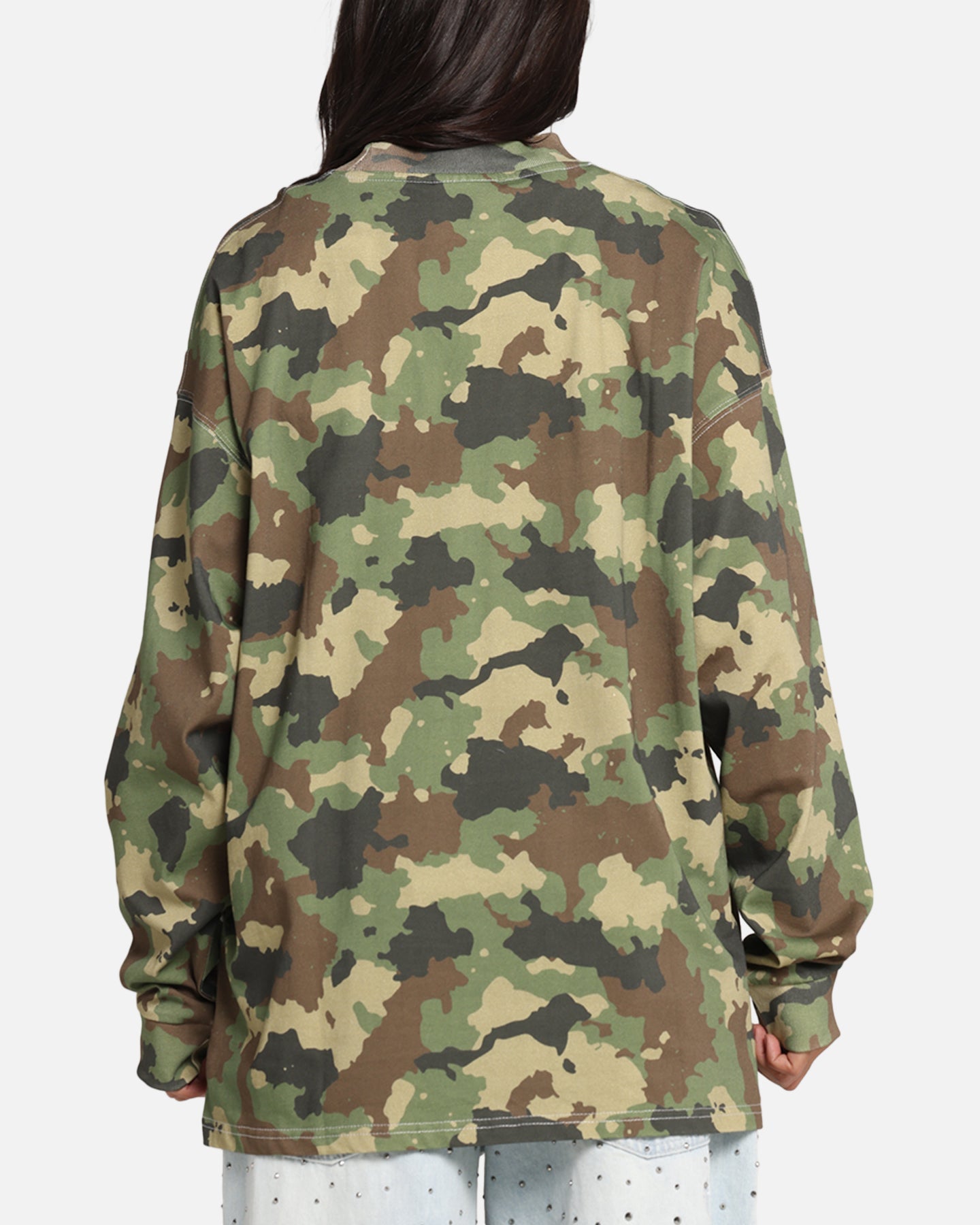 Carre Global Oversized Long Sleeve T-Shirt Camo Style001