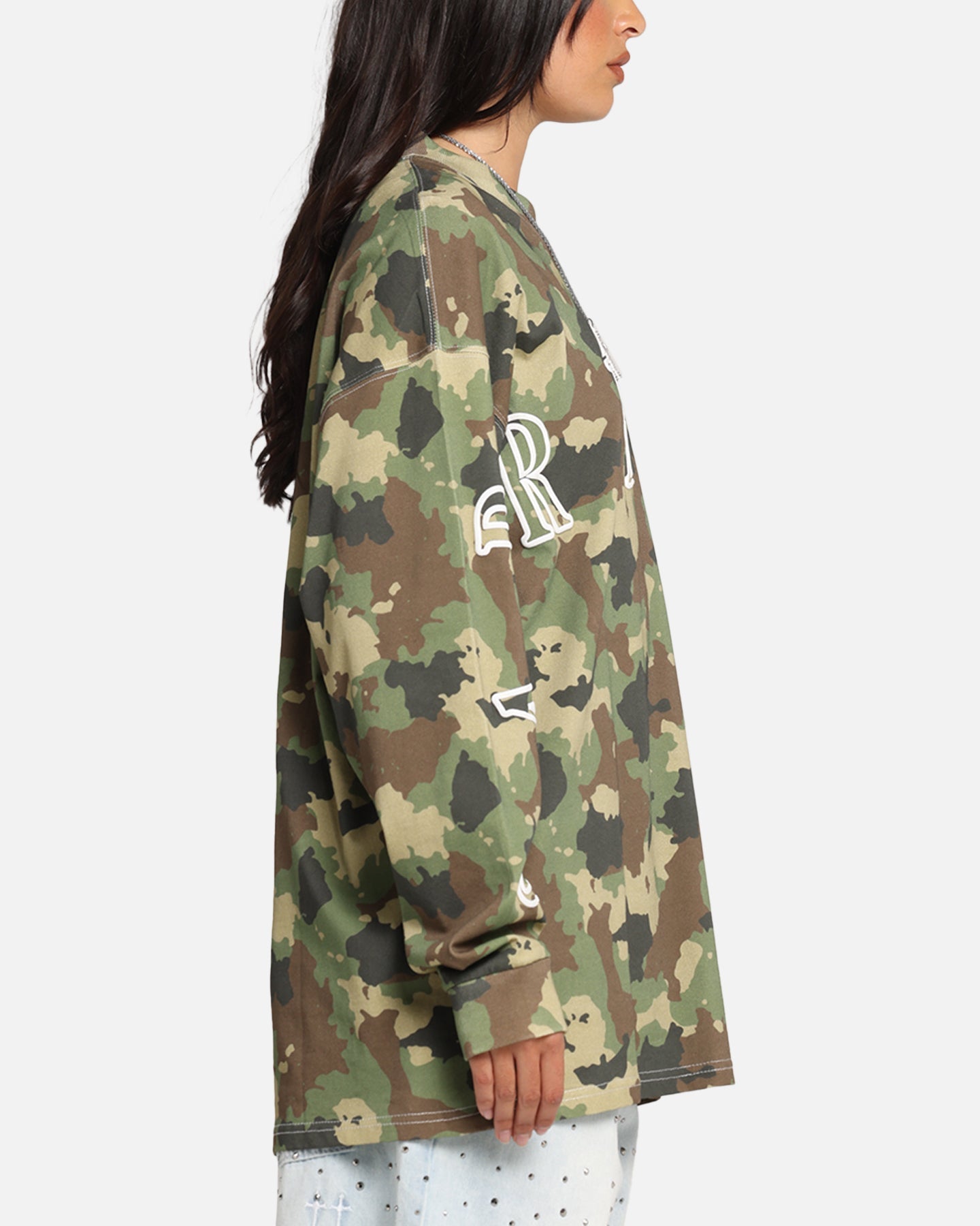 Carre Global Oversized Long Sleeve T-Shirt Camo Style001