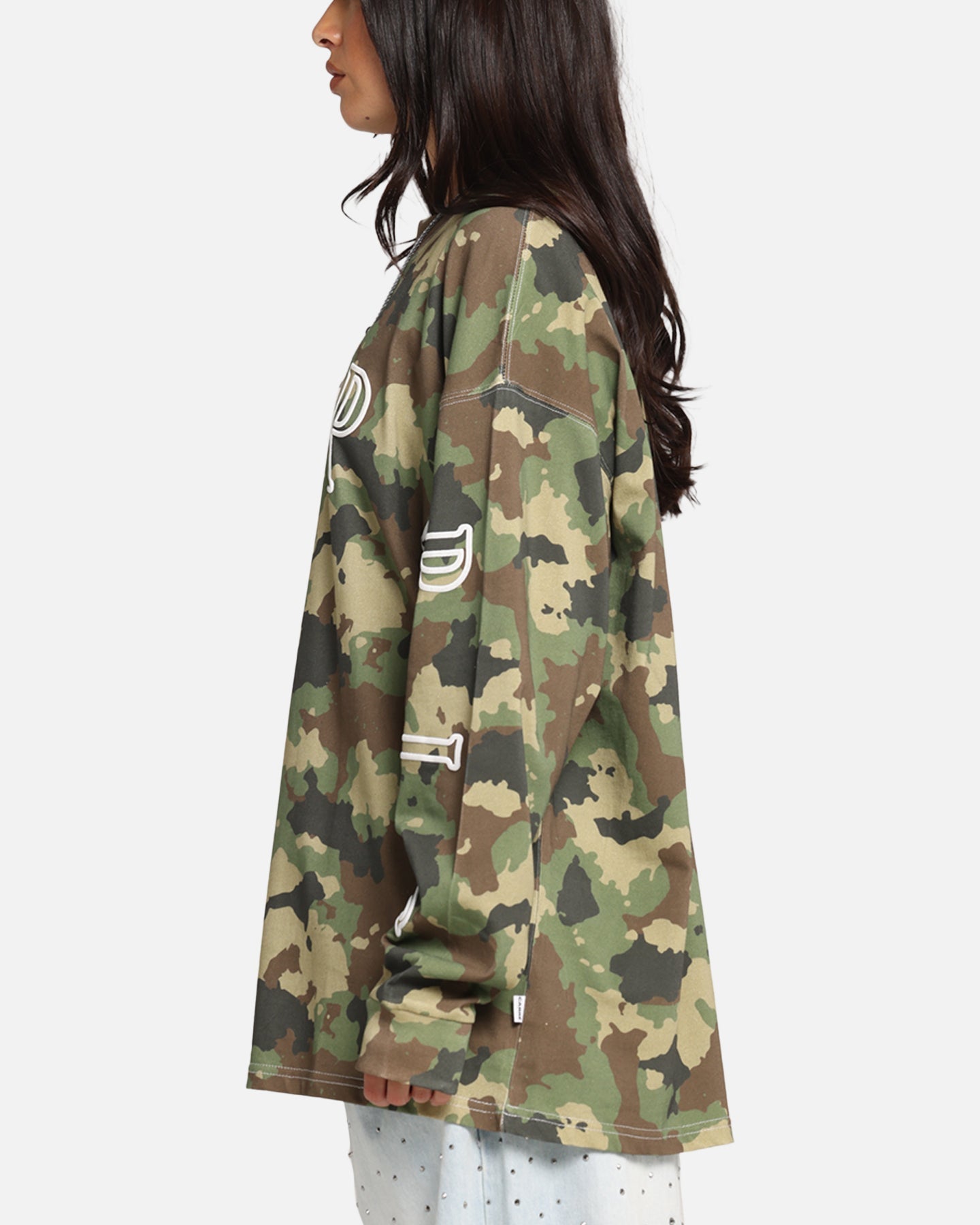 Carre Global Oversized Long Sleeve T-Shirt Camo Style001