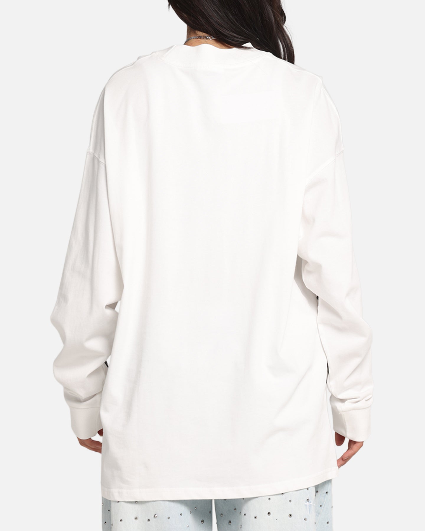 Carre Global Oversized Long Sleeve T-Shirt Off White Style001
