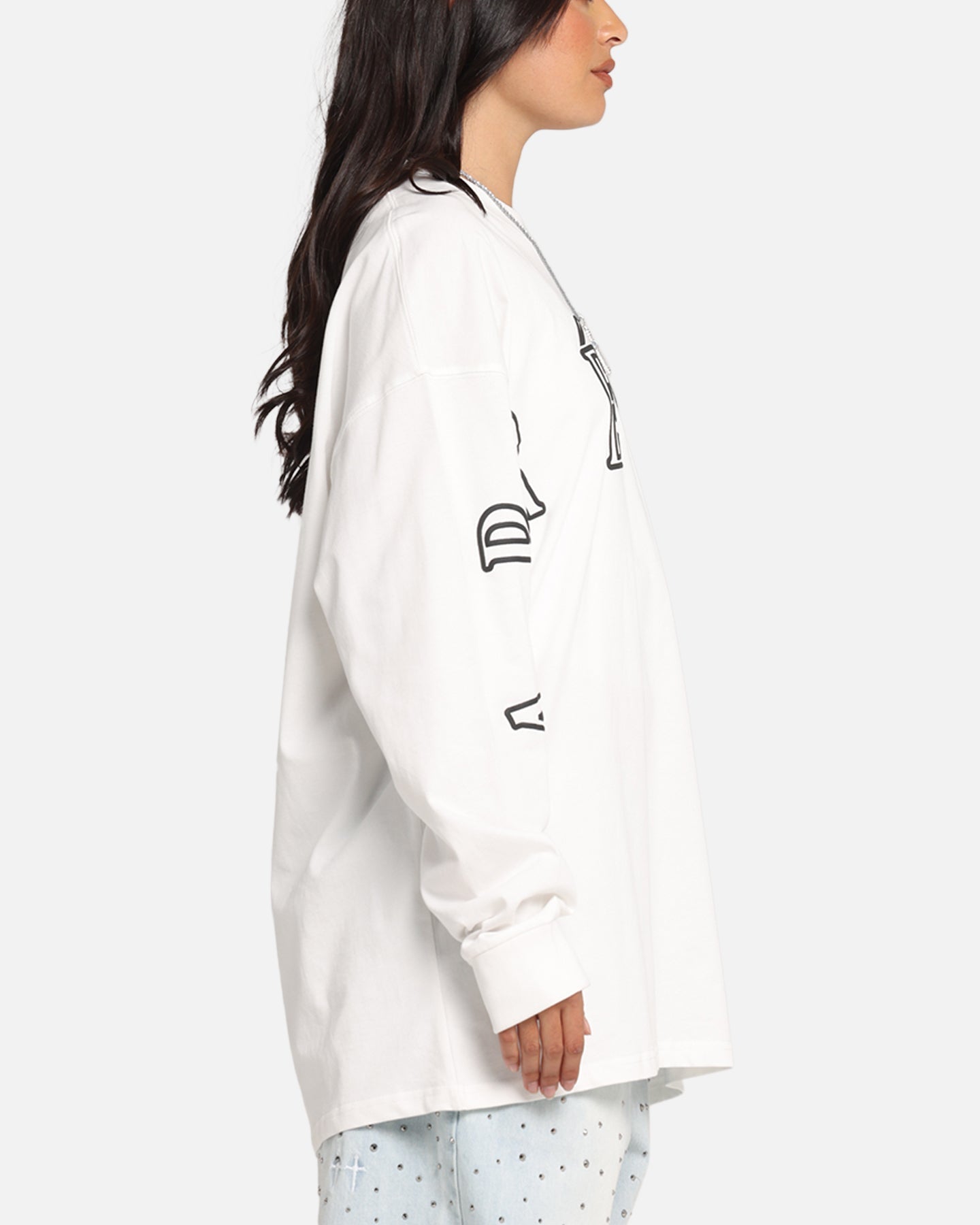 Carre Global Oversized Long Sleeve T-Shirt Off White Style001
