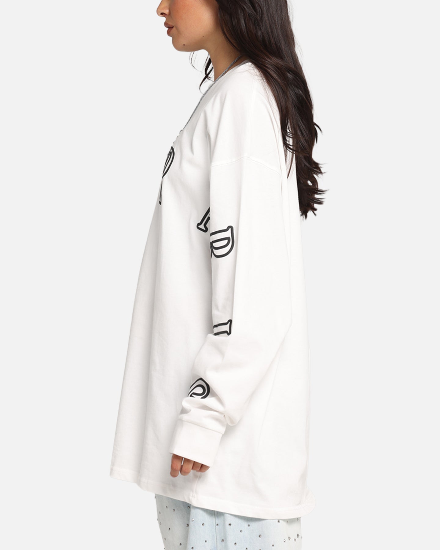 Carre Global Oversized Long Sleeve T-Shirt Off White Style001