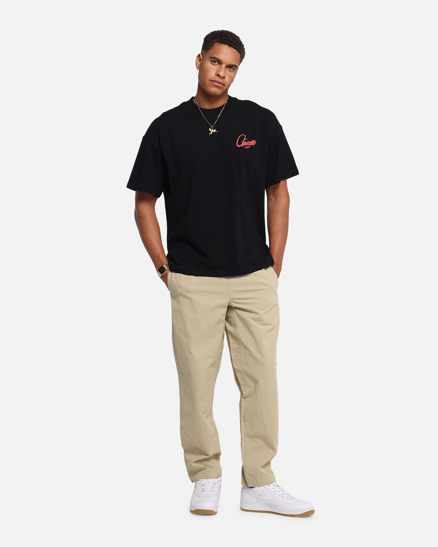Carre Graffiti Oversized Ringer T-Shirt Black/Red
