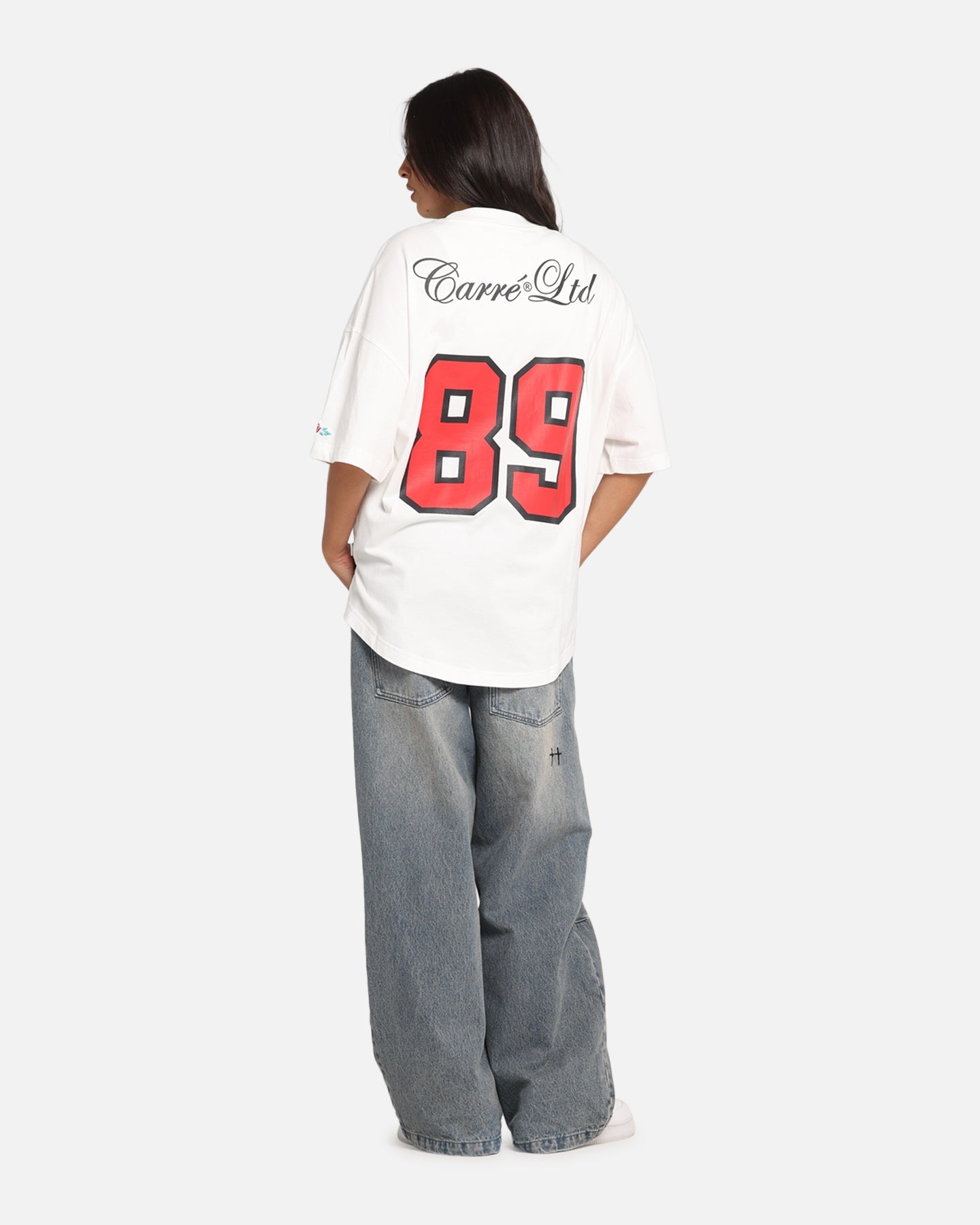 Carre Hitta Grid Iron T-Shirt Off White/Red Style001