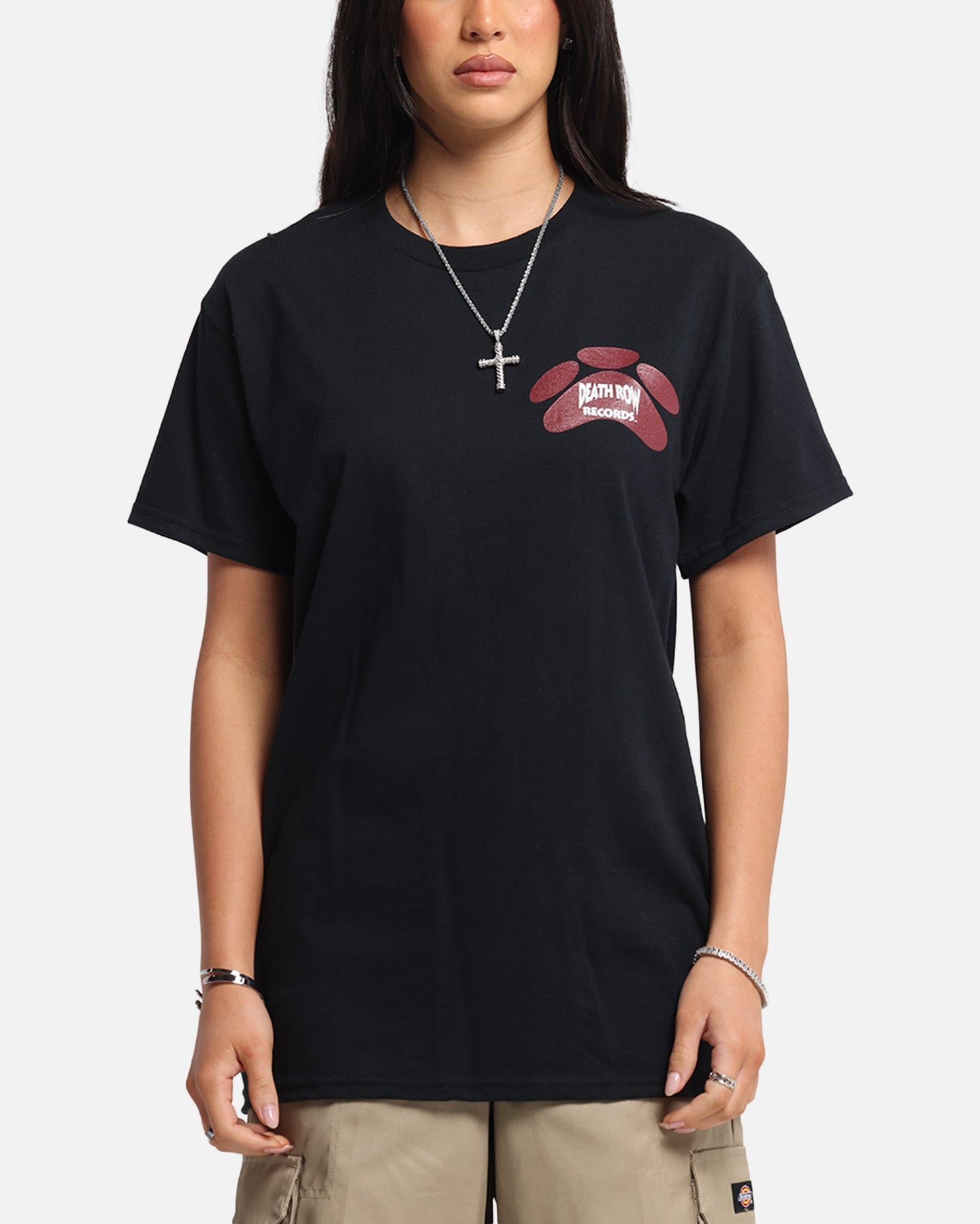 Deathrow Records Doberman Bandana T-Shirt Black Style001