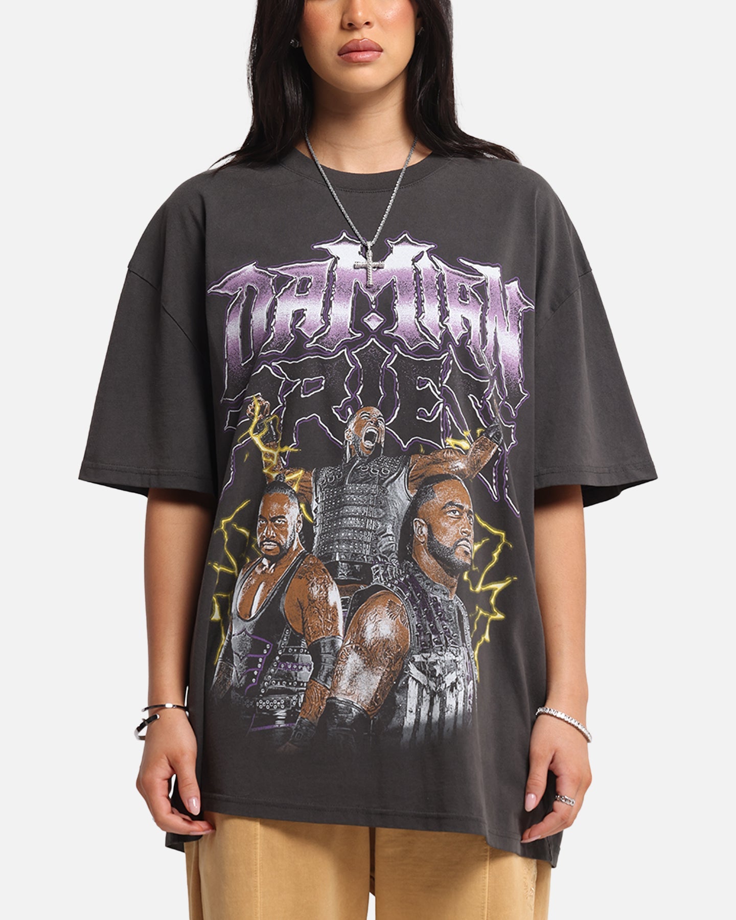Culture Kings X WWE Damian Priest Wrestlemania XLI Heavy T-Shirt Black Wash Style001