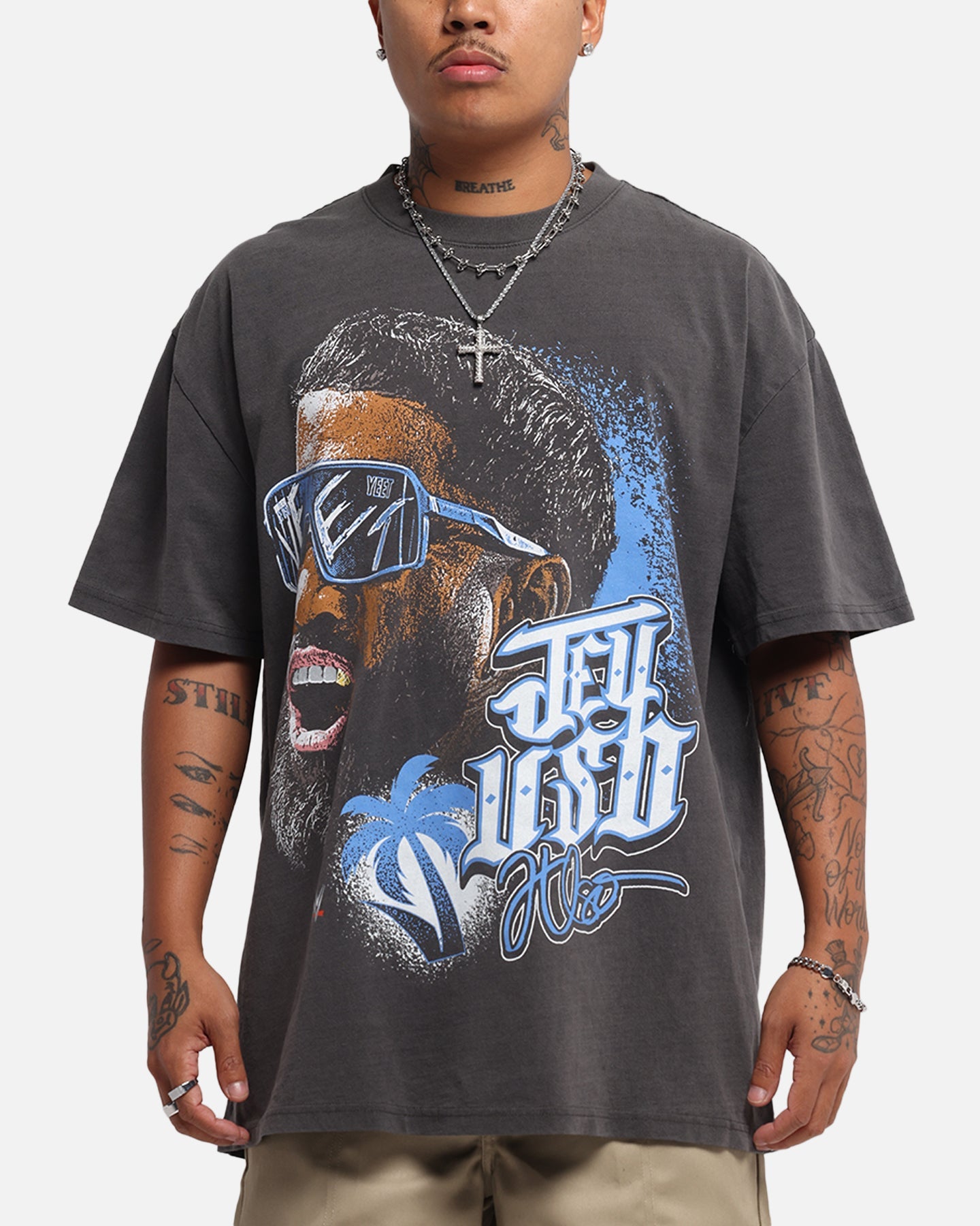 Culture Kings X WWE Jey Uso Wrestlemania XLI Heavy T-Shirt Black Wash