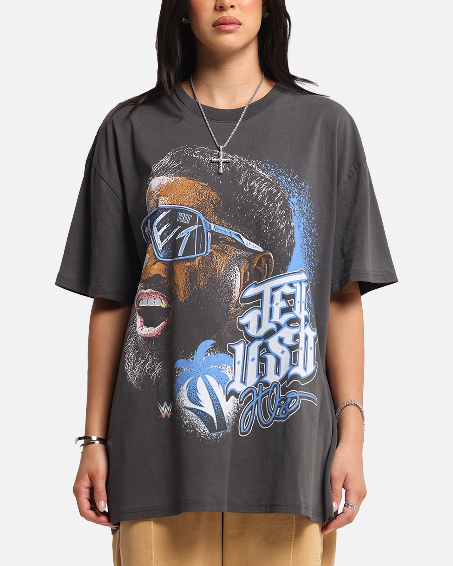 Culture Kings X WWE Jey Uso Wrestlemania XLI Heavy T-Shirt Black Wash Style001