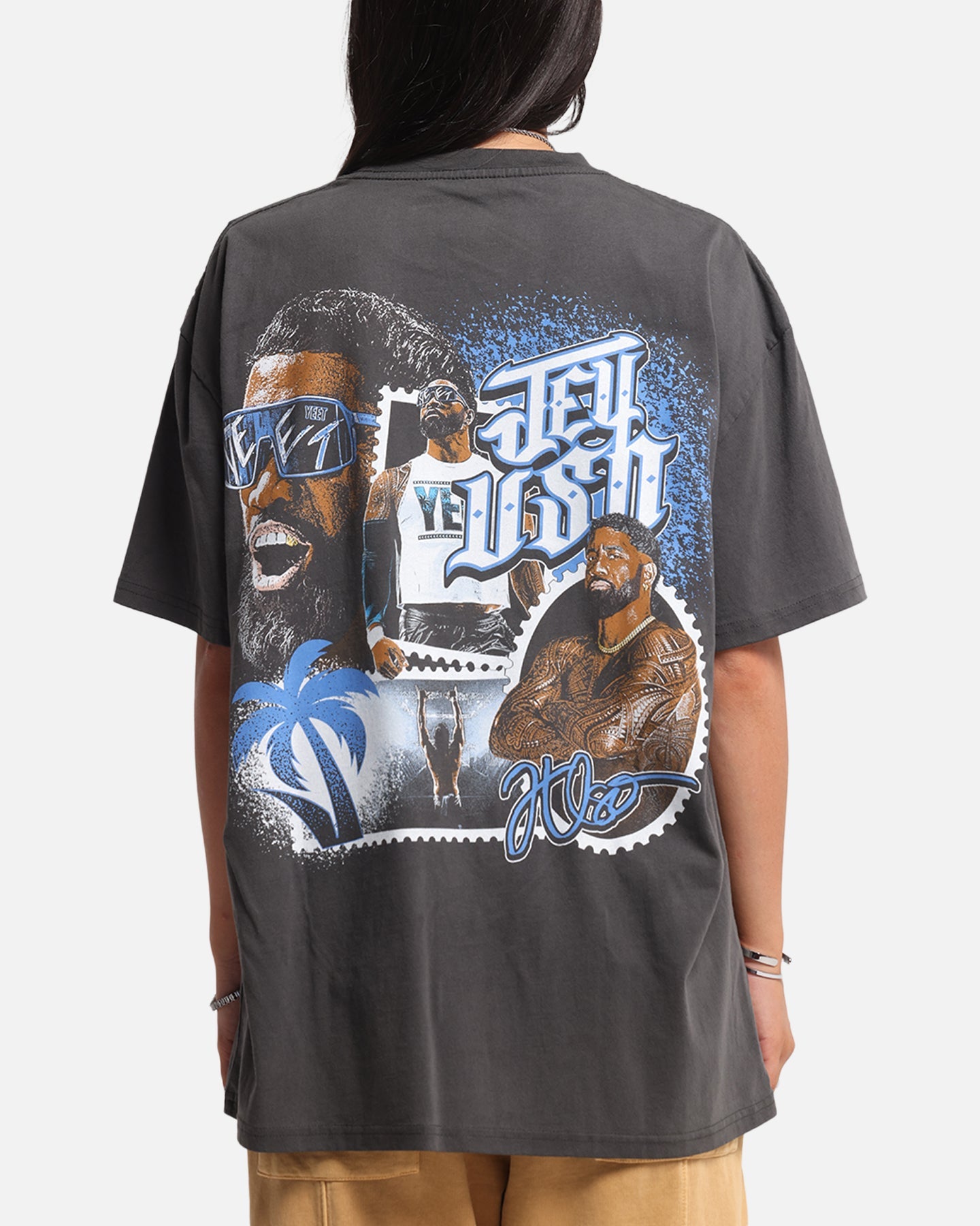 Culture Kings X WWE Jey Uso Wrestlemania XLI Heavy T-Shirt Black Wash Style001