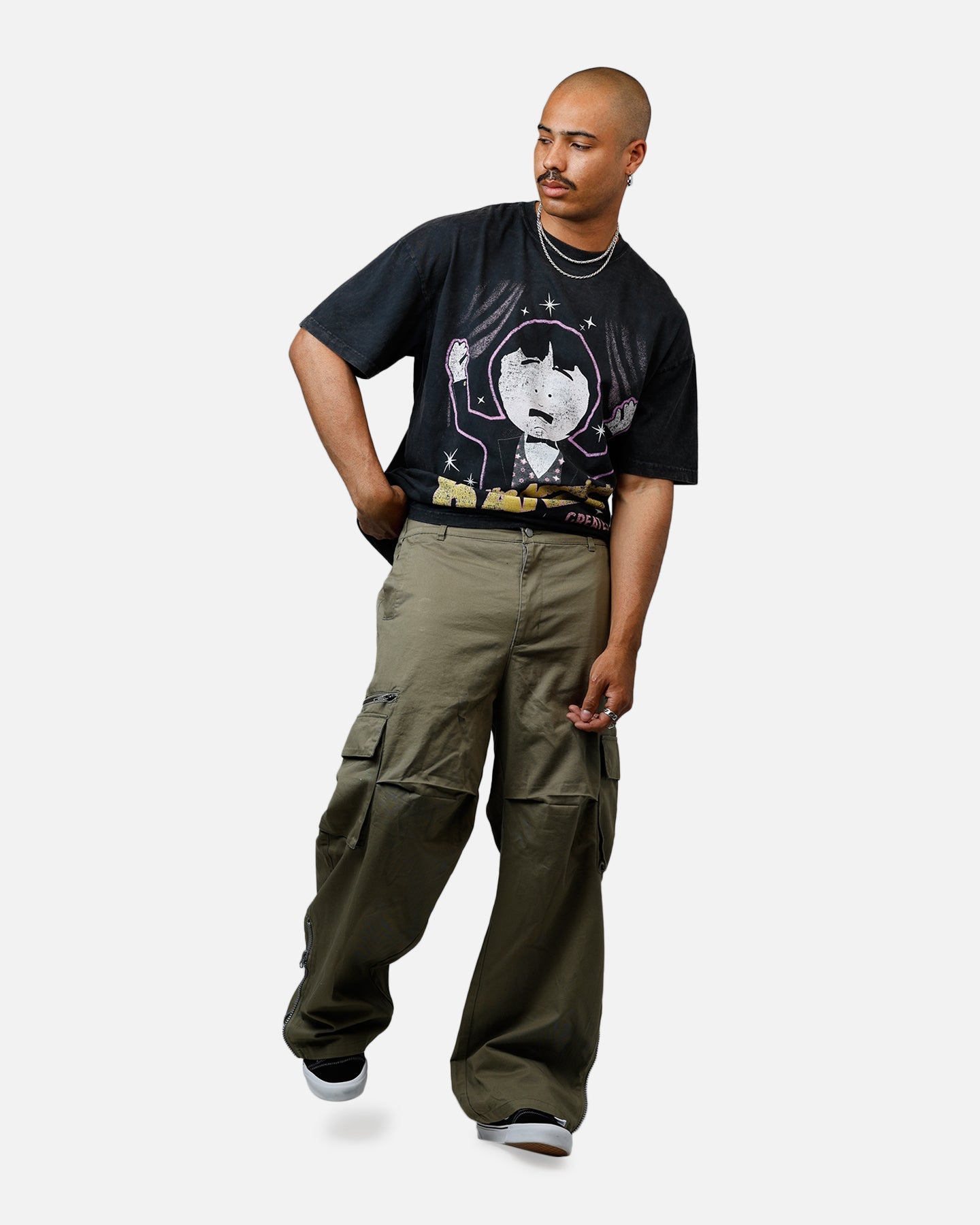 73 Studio The Amazing Randy Heavyweight T-Shirt Black Acidwash