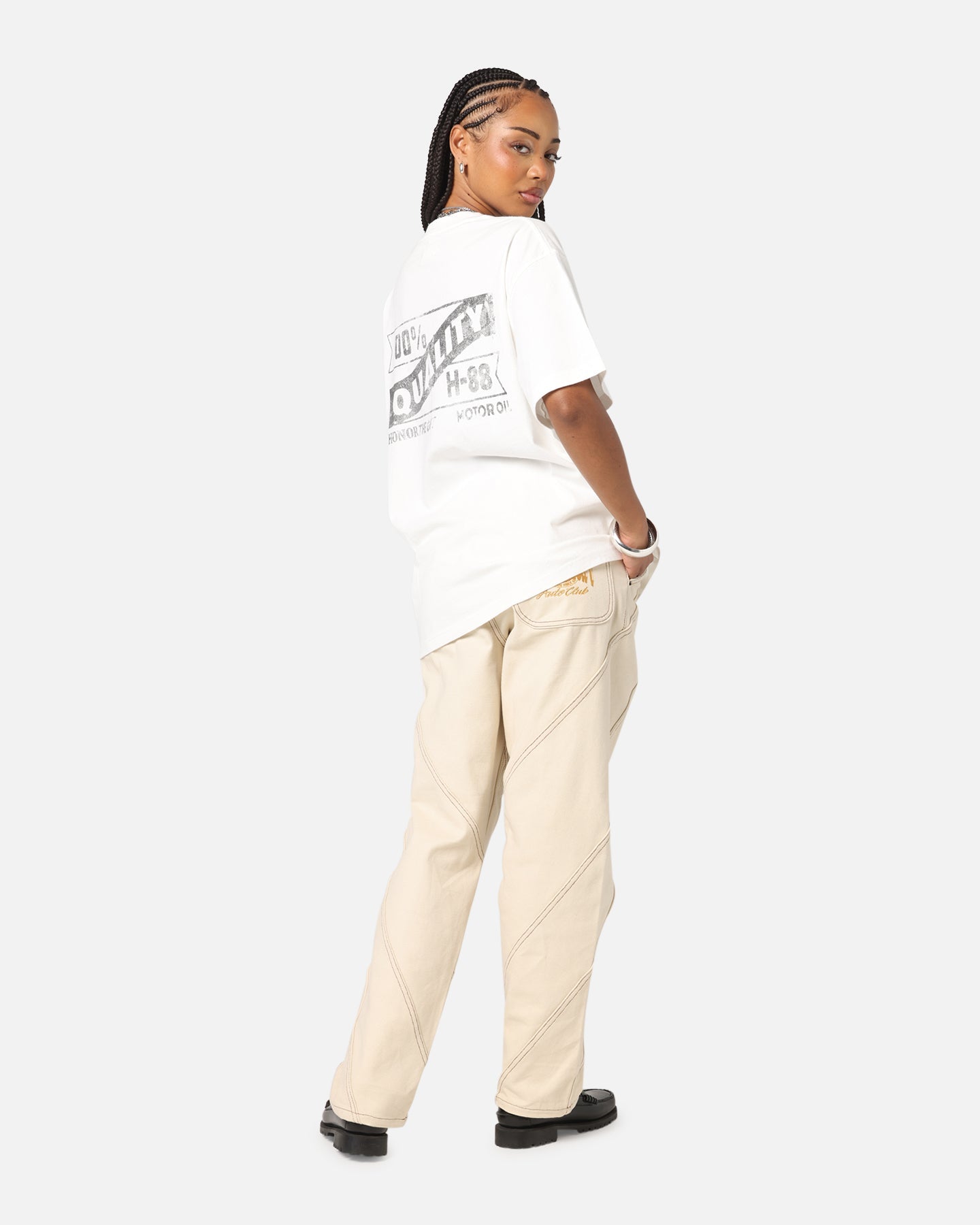 Honor The Gift Vintage Oil T-Shirt White Style001