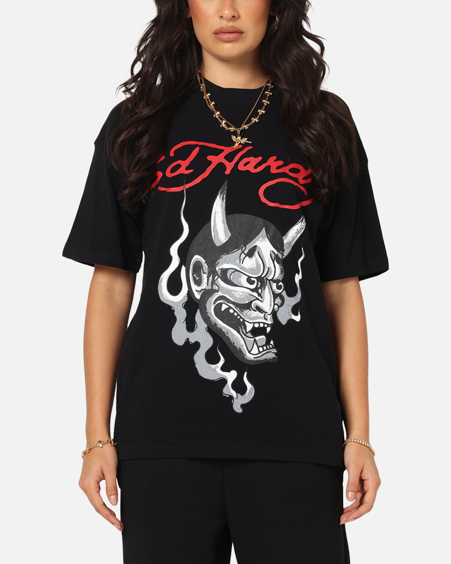Ed Hardy Flash Demon T-Shirt Black Style001
