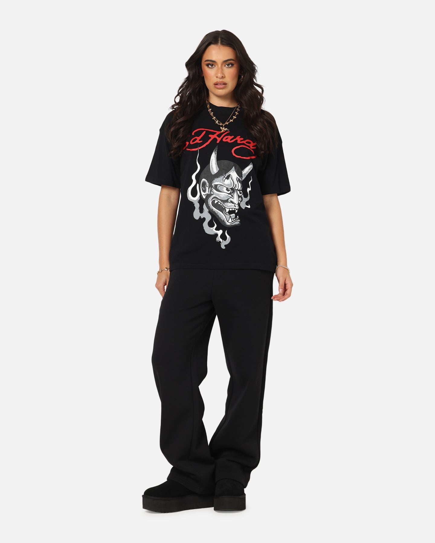 Ed Hardy Flash Demon T-Shirt Black Style001