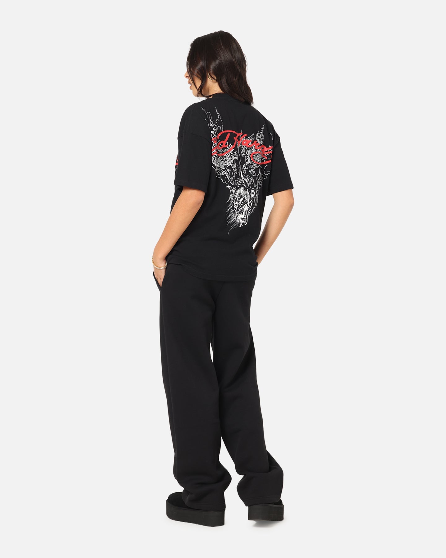 Ed Hardy Flash Demon T-Shirt Black Style001