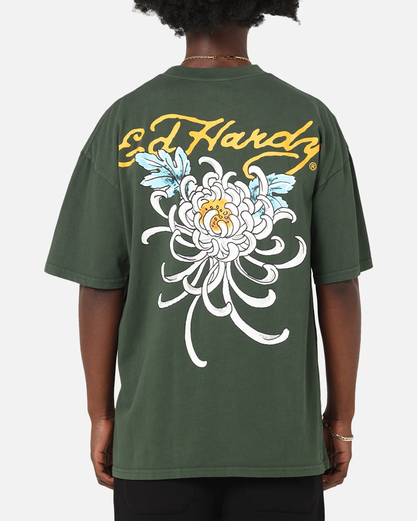 Ed Hardy Golden Bloom T-Shirt Pine Green