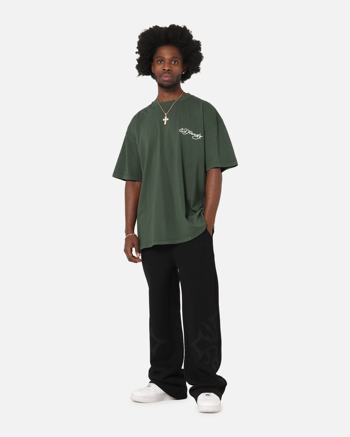 Ed Hardy Golden Bloom T-Shirt Pine Green