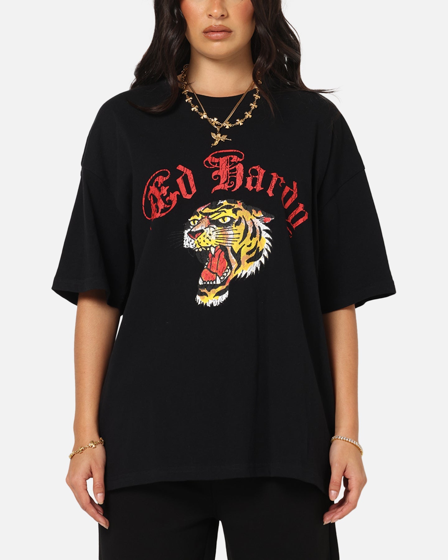 Ed Hardy Tiger Wrath T-Shirt Black Style001