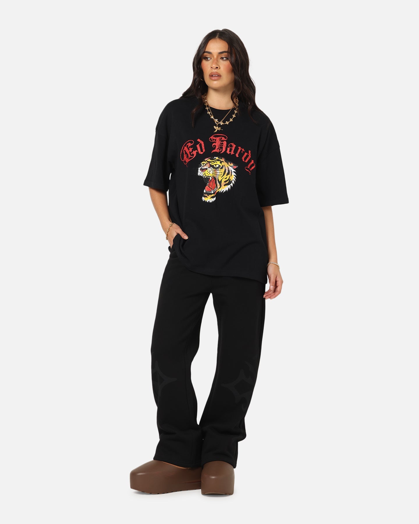 Ed Hardy Tiger Wrath T-Shirt Black Style001