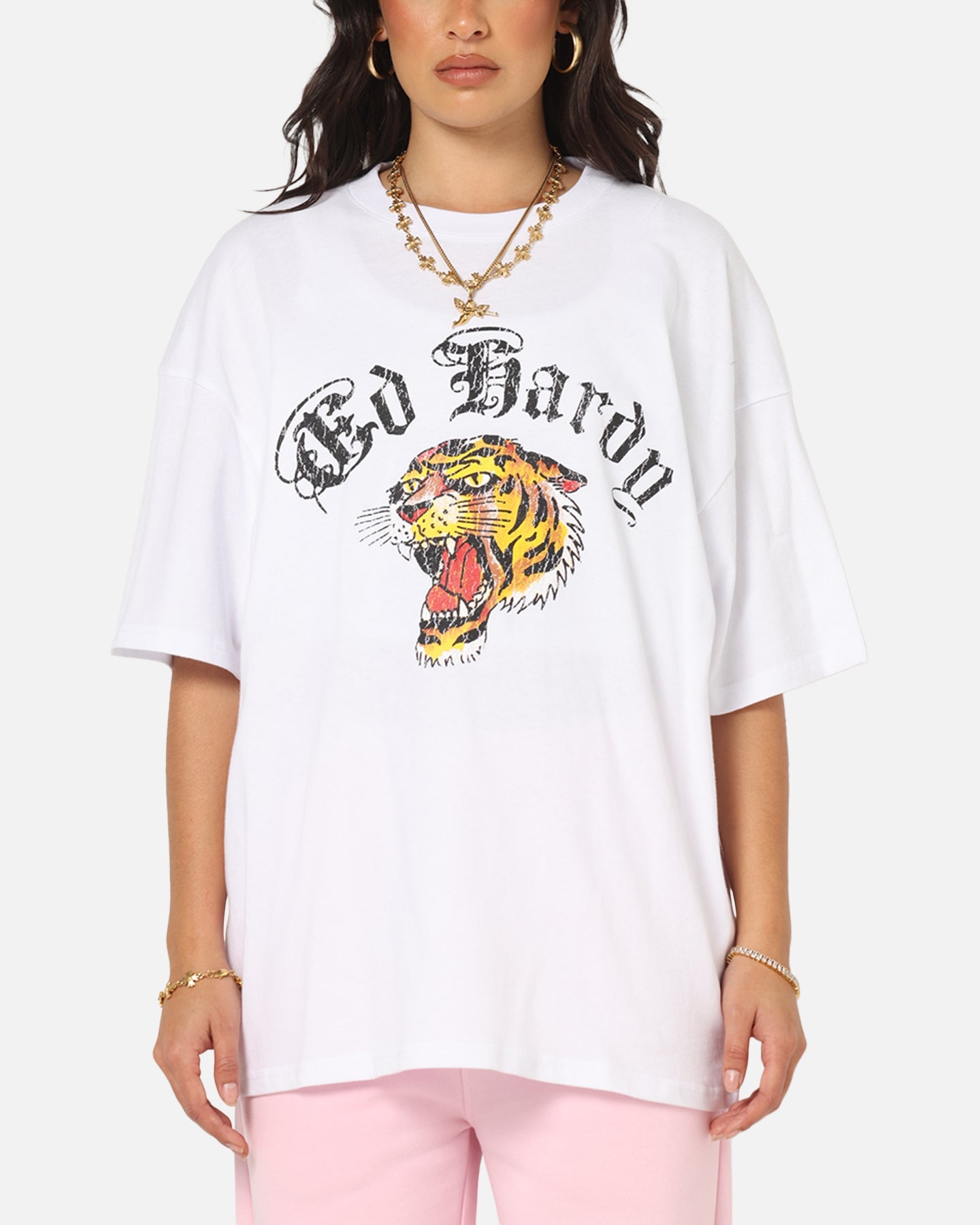 Ed Hardy Tiger Wrath T-Shirt White Style001