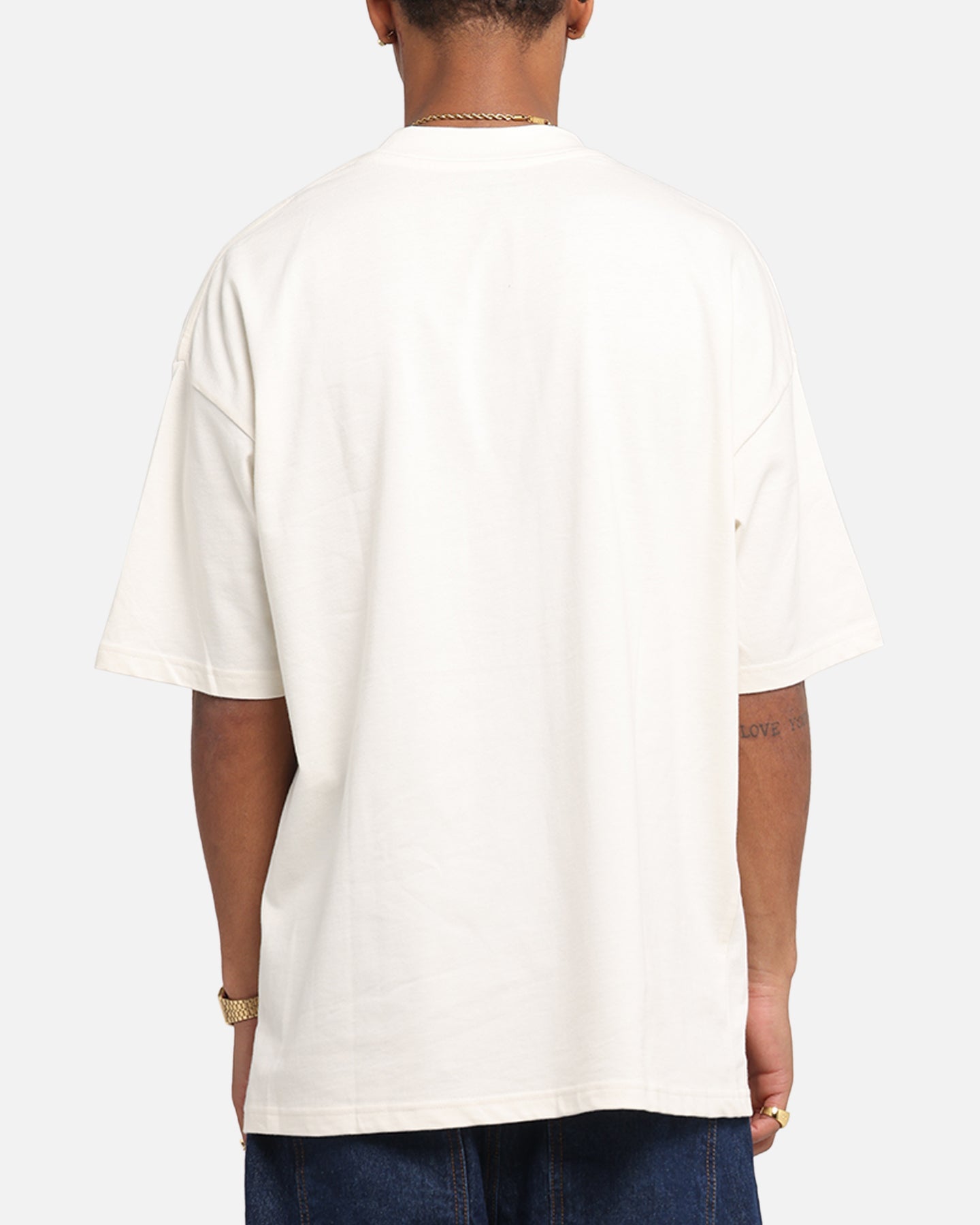 Carre Sacred Letter Mock Neck T-Shirt Off White