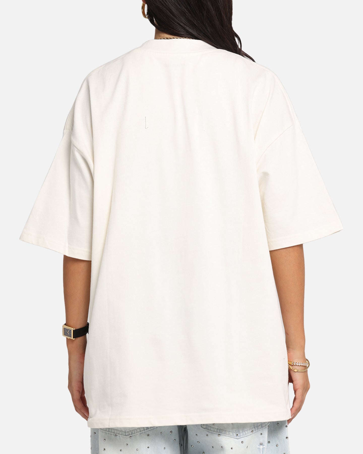 Carre Sacred Letter Mock Neck T-Shirt Off White Style001