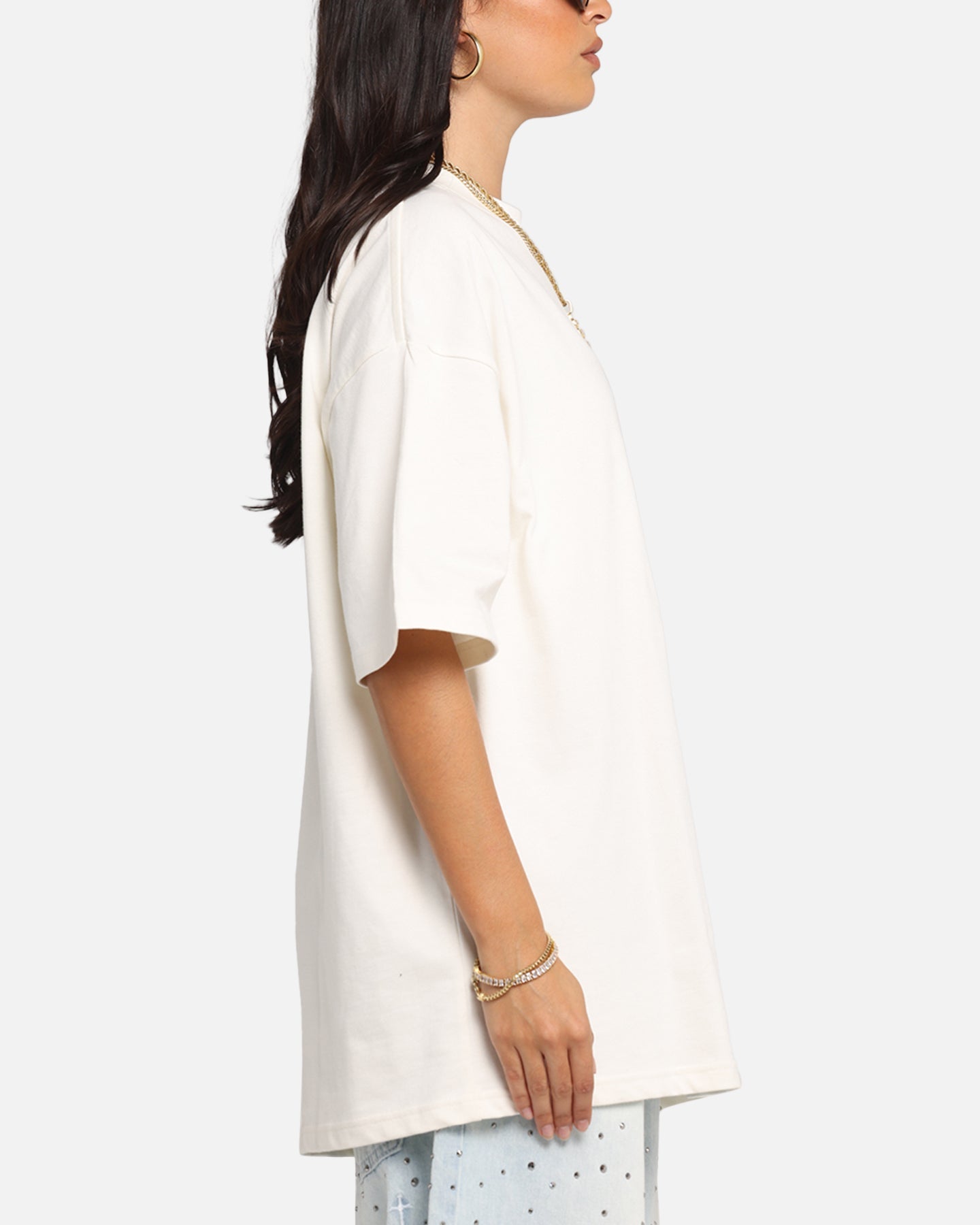 Carre Sacred Letter Mock Neck T-Shirt Off White Style001