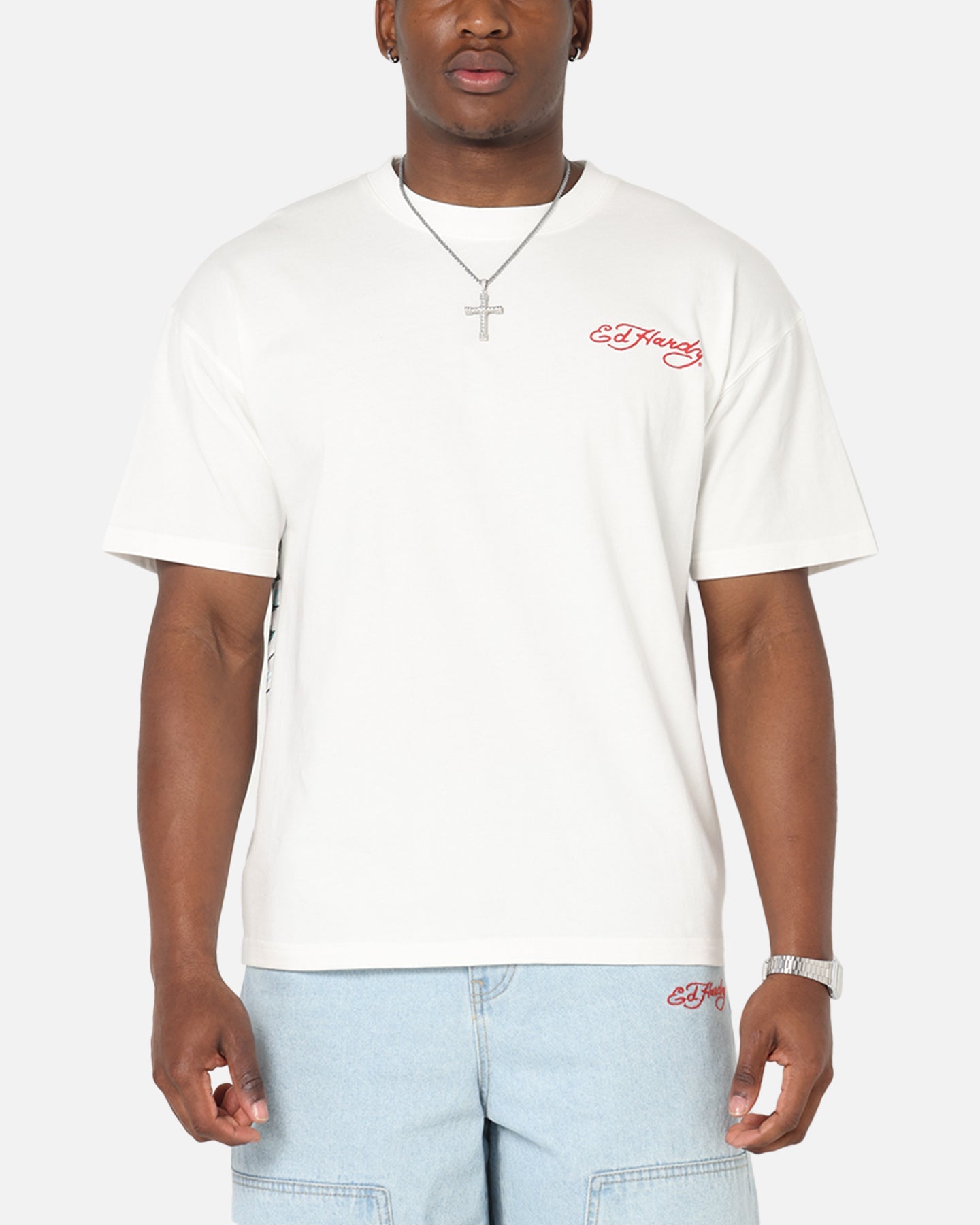 Ed Hardy Flash Koi T-Shirt Off White
