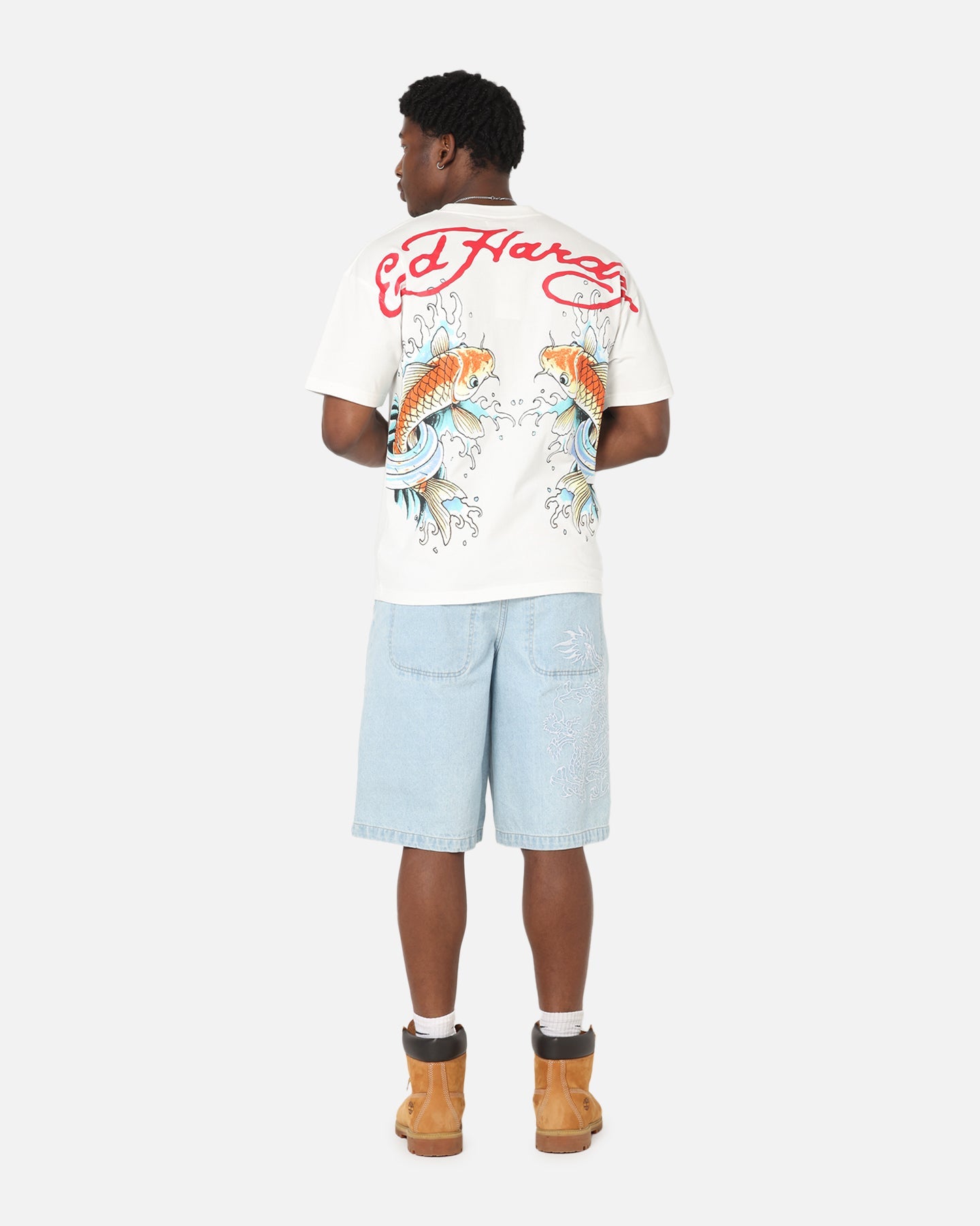 Ed Hardy Flash Koi T-Shirt Off White