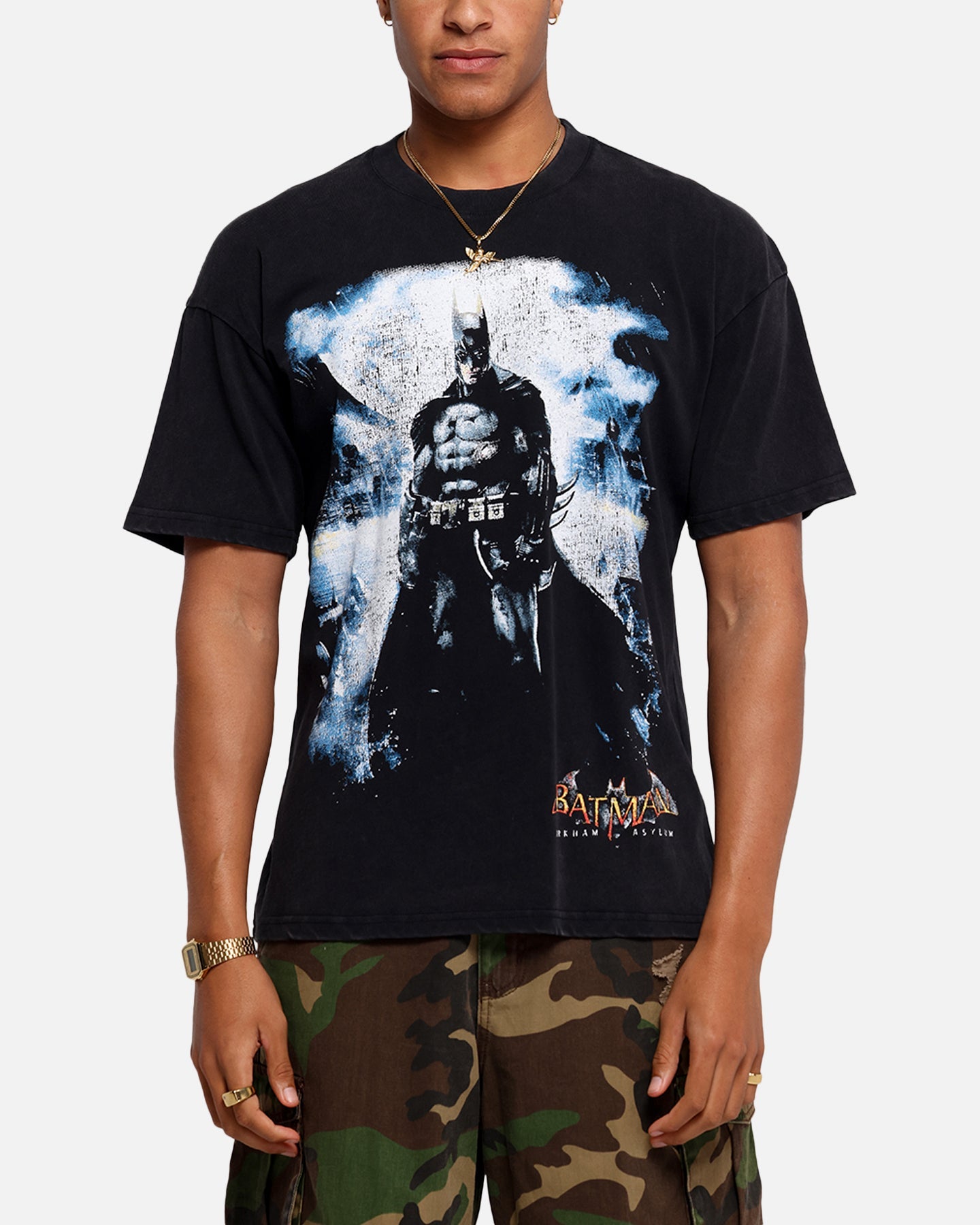 73 Studio X DC Batman Arkham Asylum Vintage T-Shirt Black