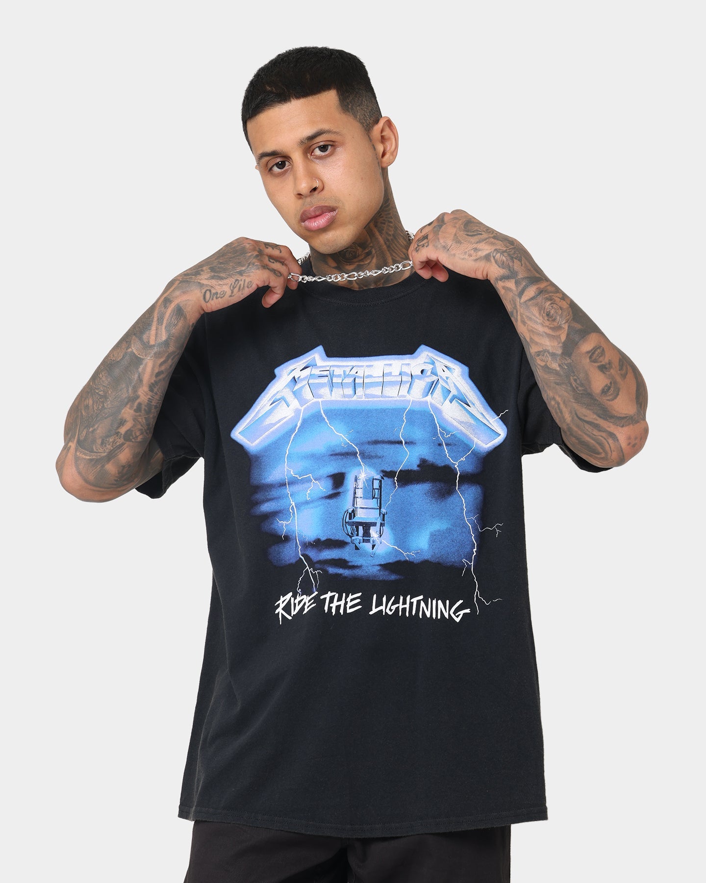 Metallica Ride the Lightning Vintage Tee Washed Black