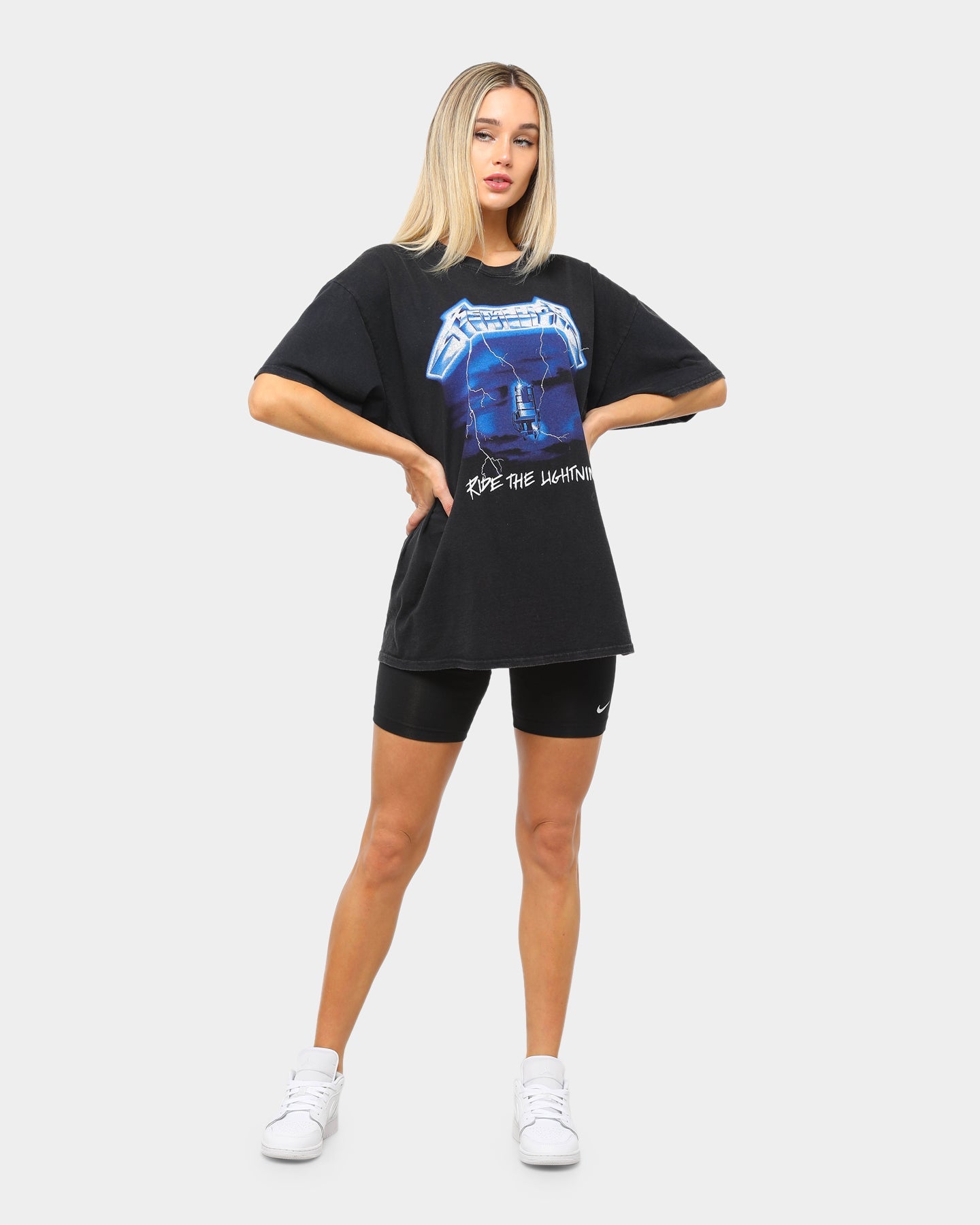 Metallica Ride the Lightning Vintage Tee Washed Black Style001