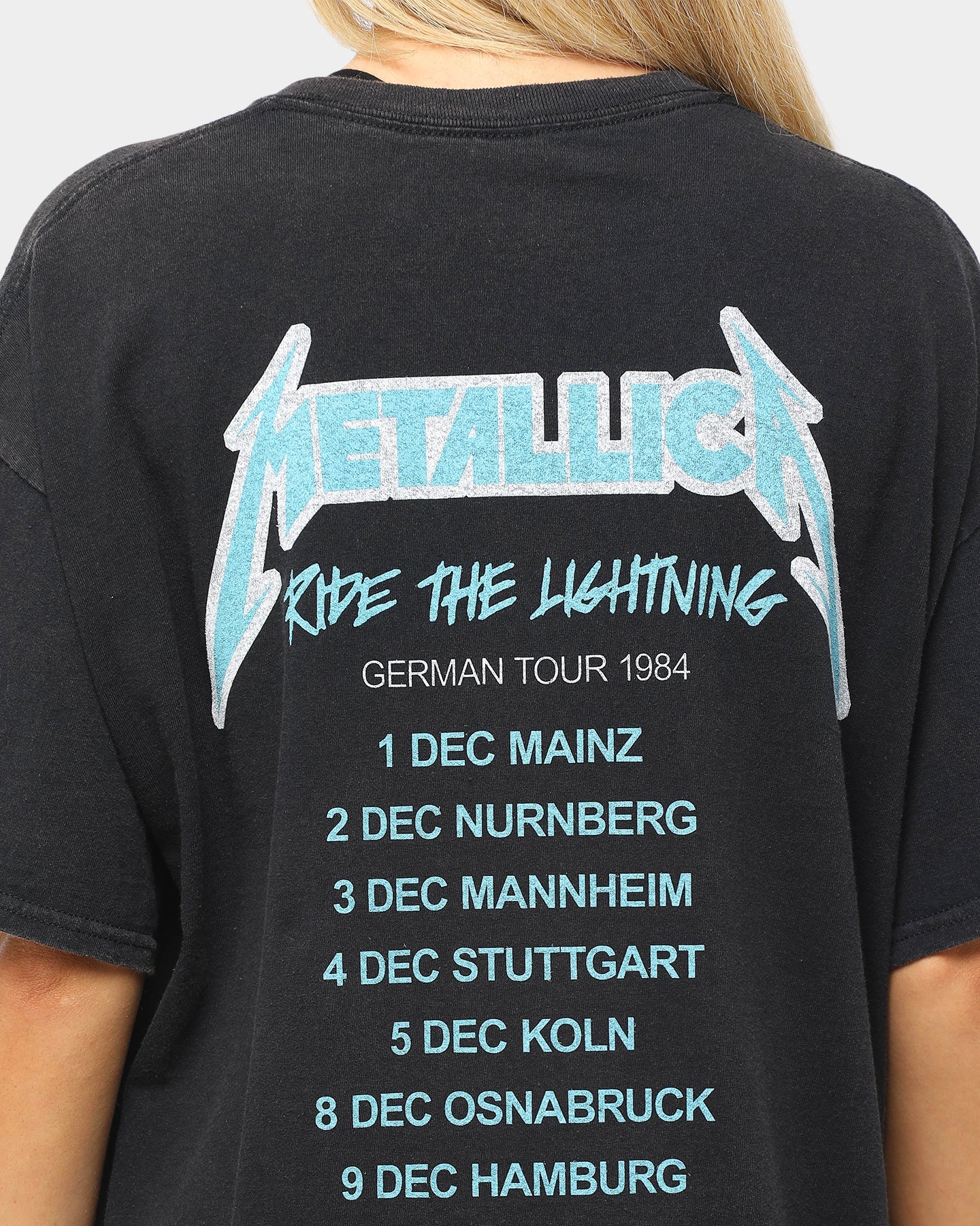 Metallica Ride the Lightning Vintage Tee Washed Black Style001