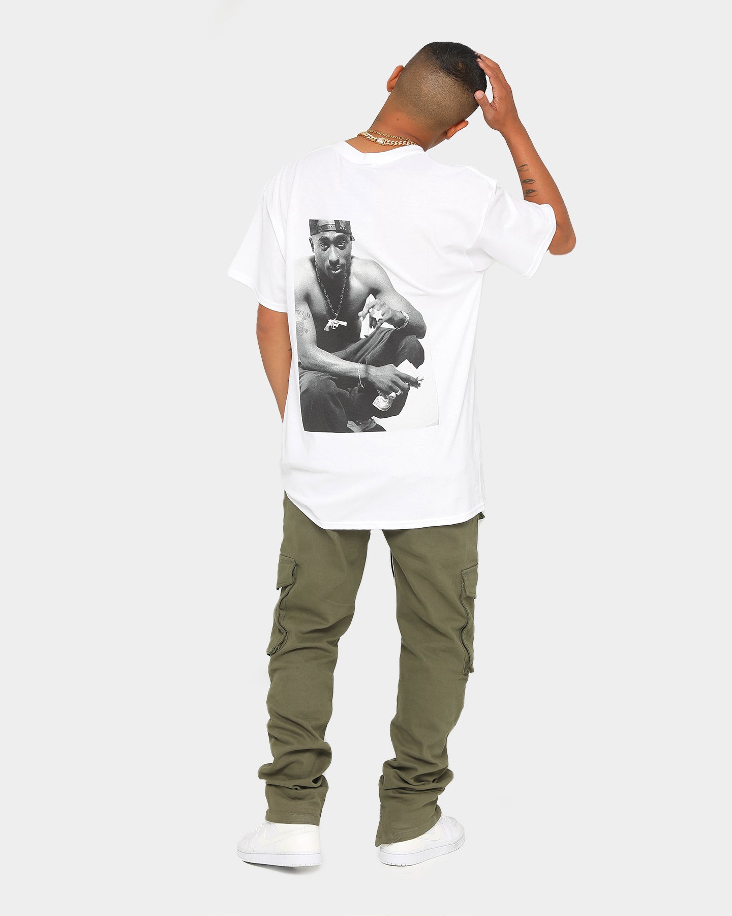 Men's Tupac Frame Photo T-Shirt White