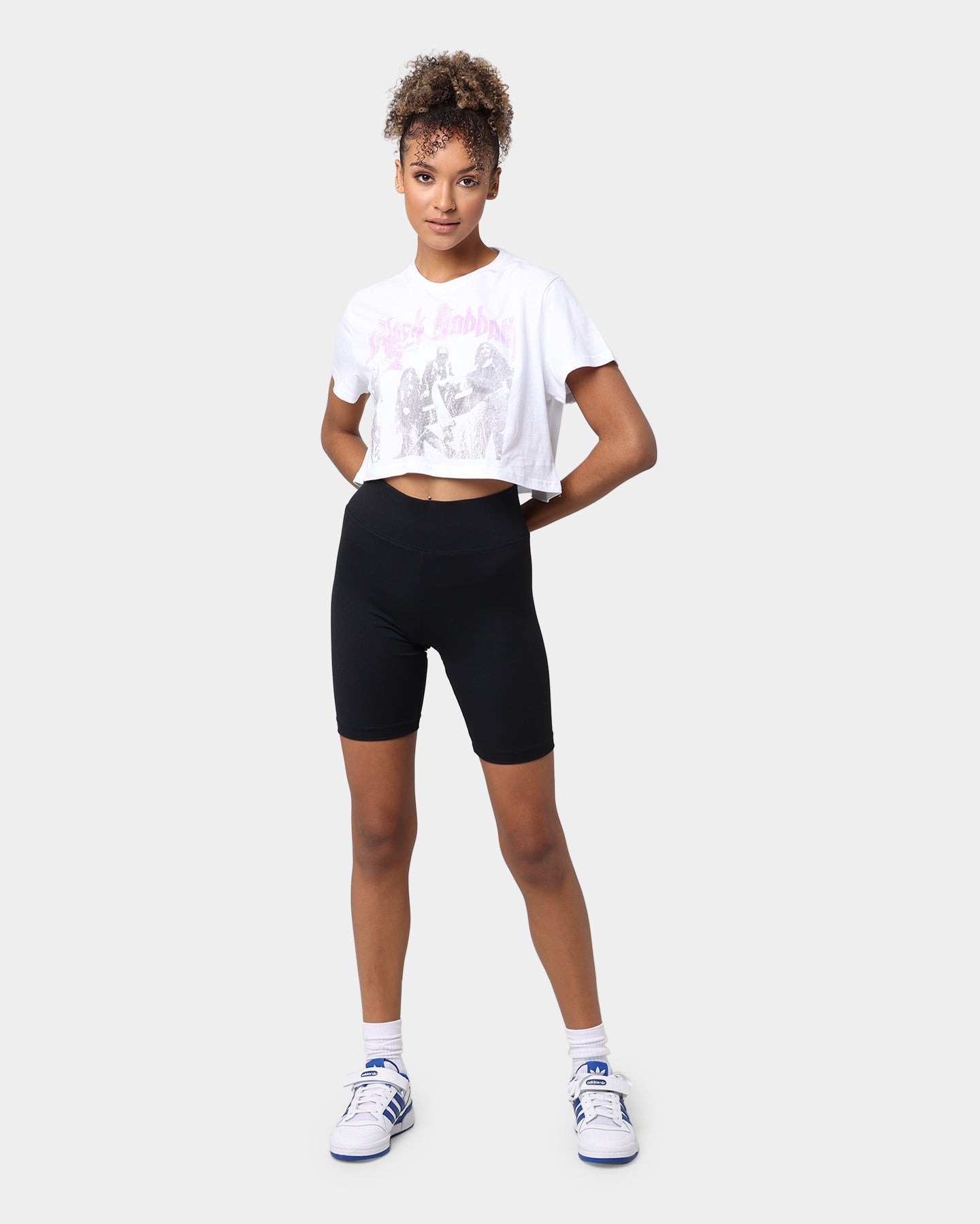 Black Sabbath Women's Paranoid Crop T-Shirt White