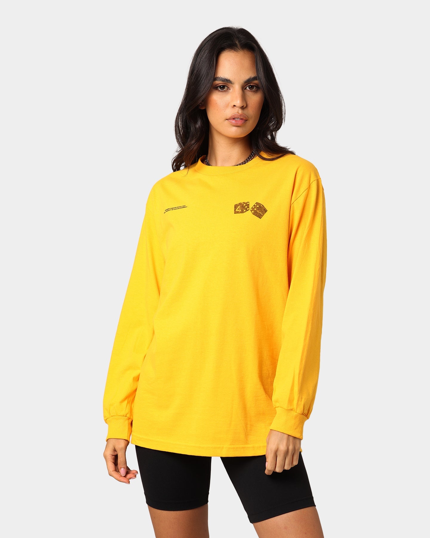 4HUNNID Roll The Dice Long Sleeve T-Shirt Mustard Style001