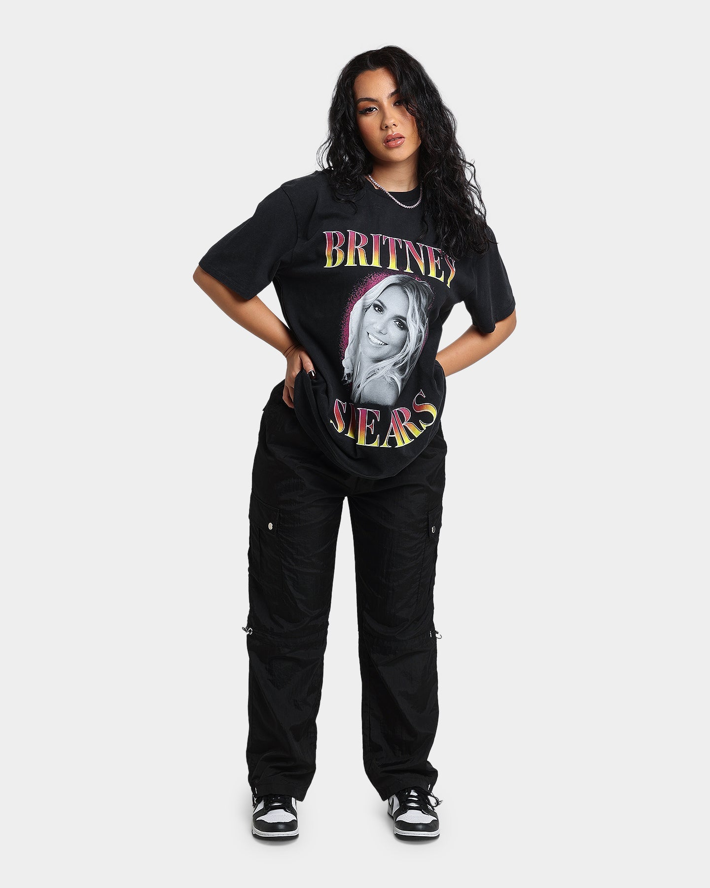 Britney Spears Hot Gradient T-Shirt Washed Black Style001