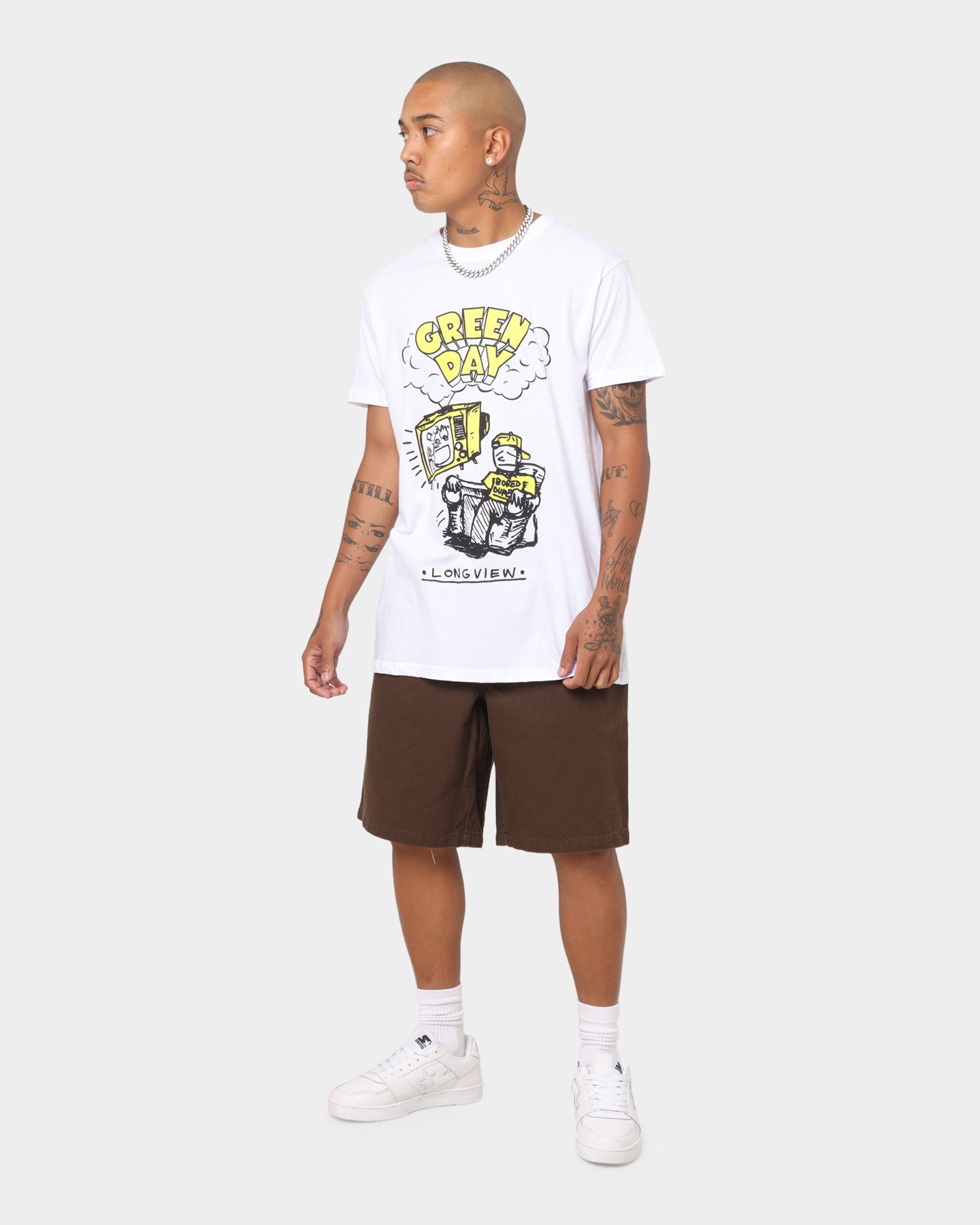 Green Day Longview Doodle T-Shirt White