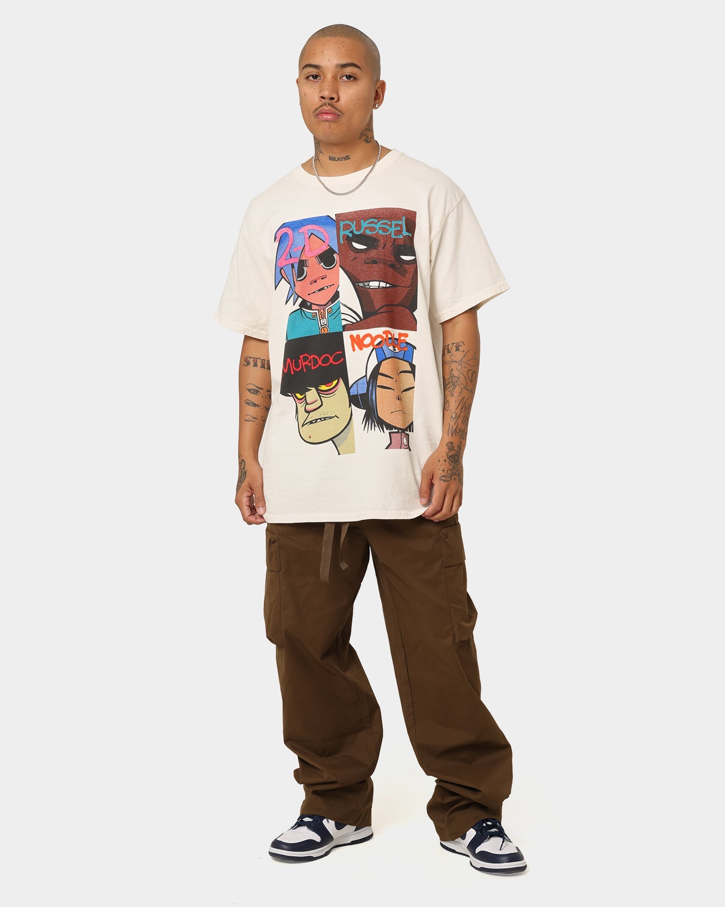 Gorillaz Face Grid T-Shirt Off White