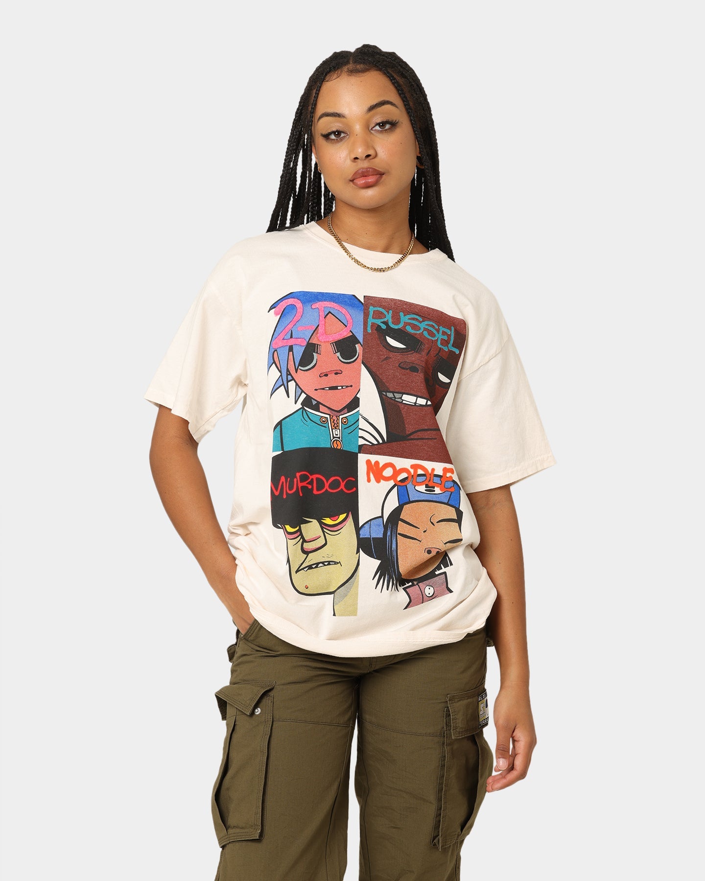Gorillaz Face Grid T-Shirt Off White Style001