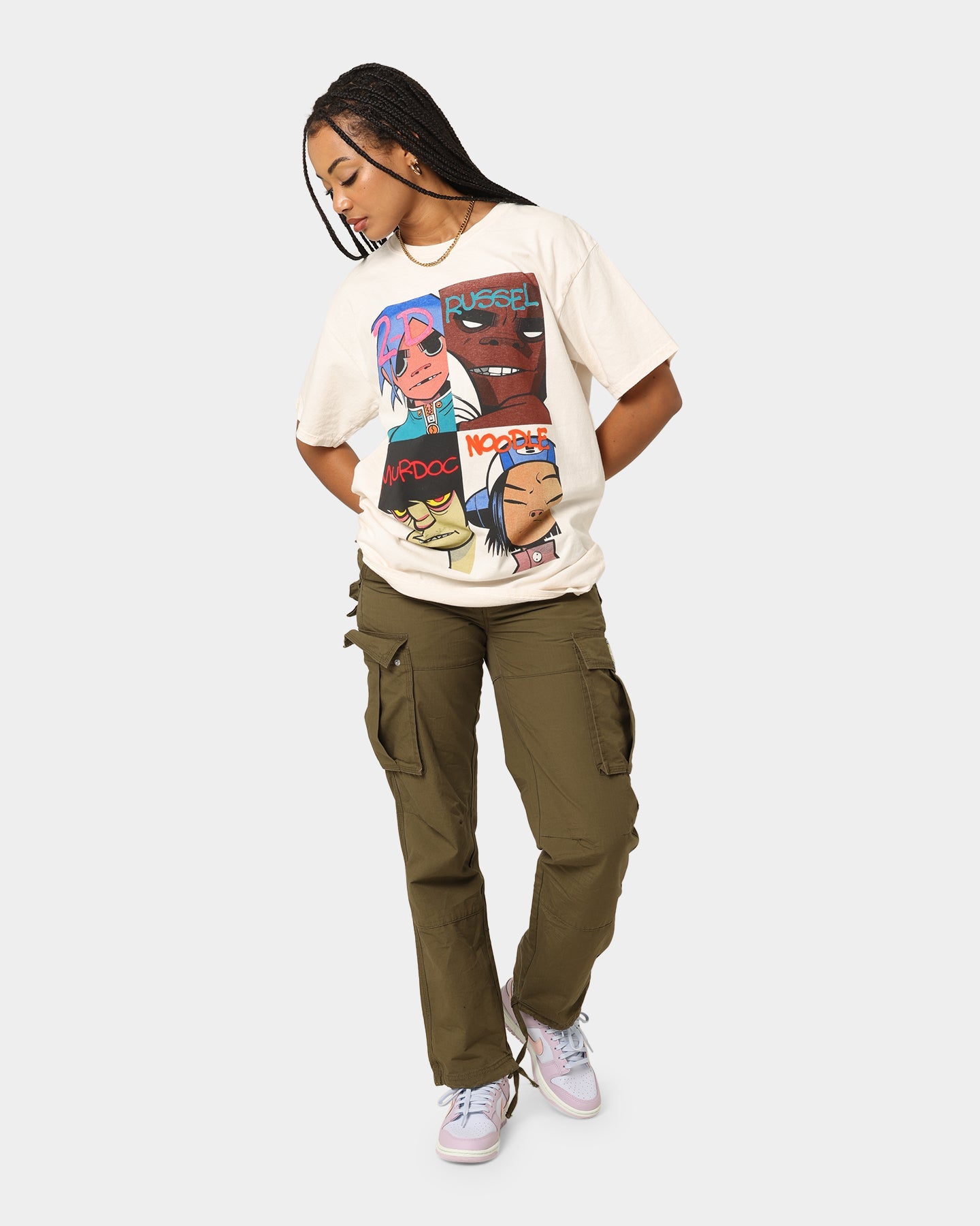 Gorillaz Face Grid T-Shirt Off White Style001