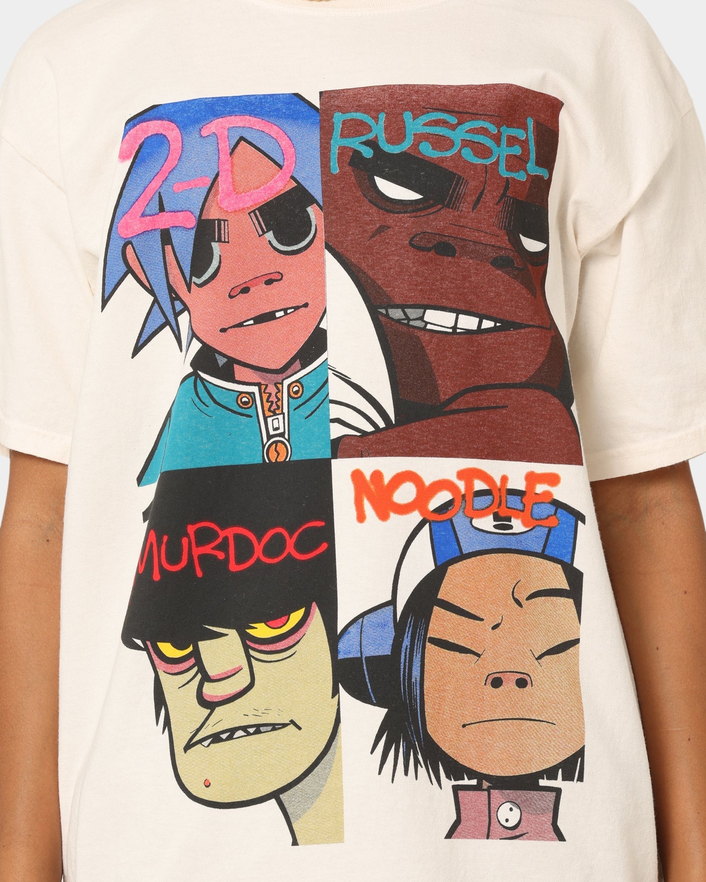 Gorillaz Face Grid T-Shirt Off White Style001