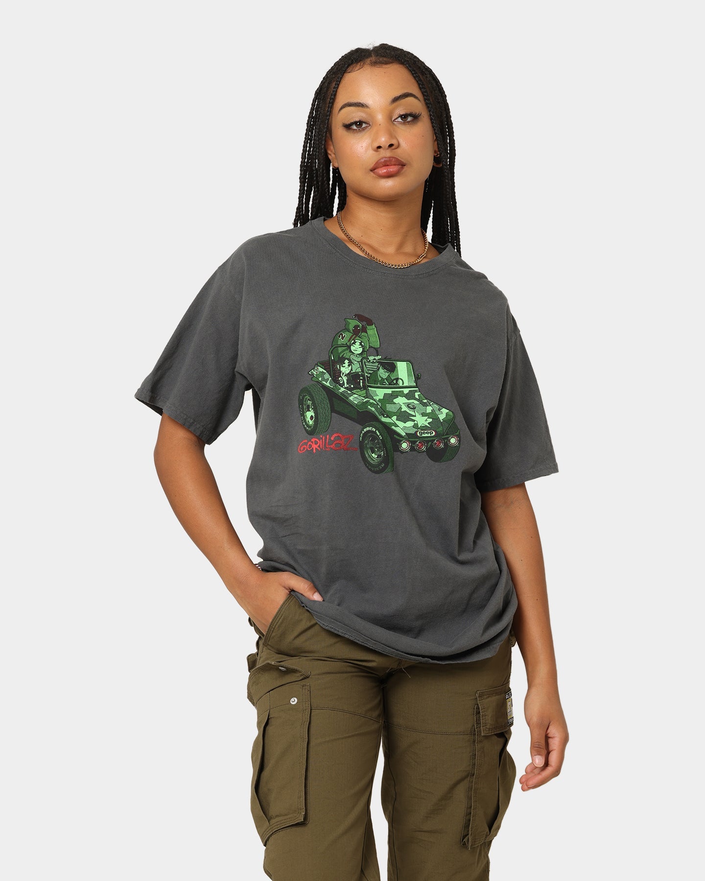 Gorillaz Green Geep T-Shirt Navy Style001
