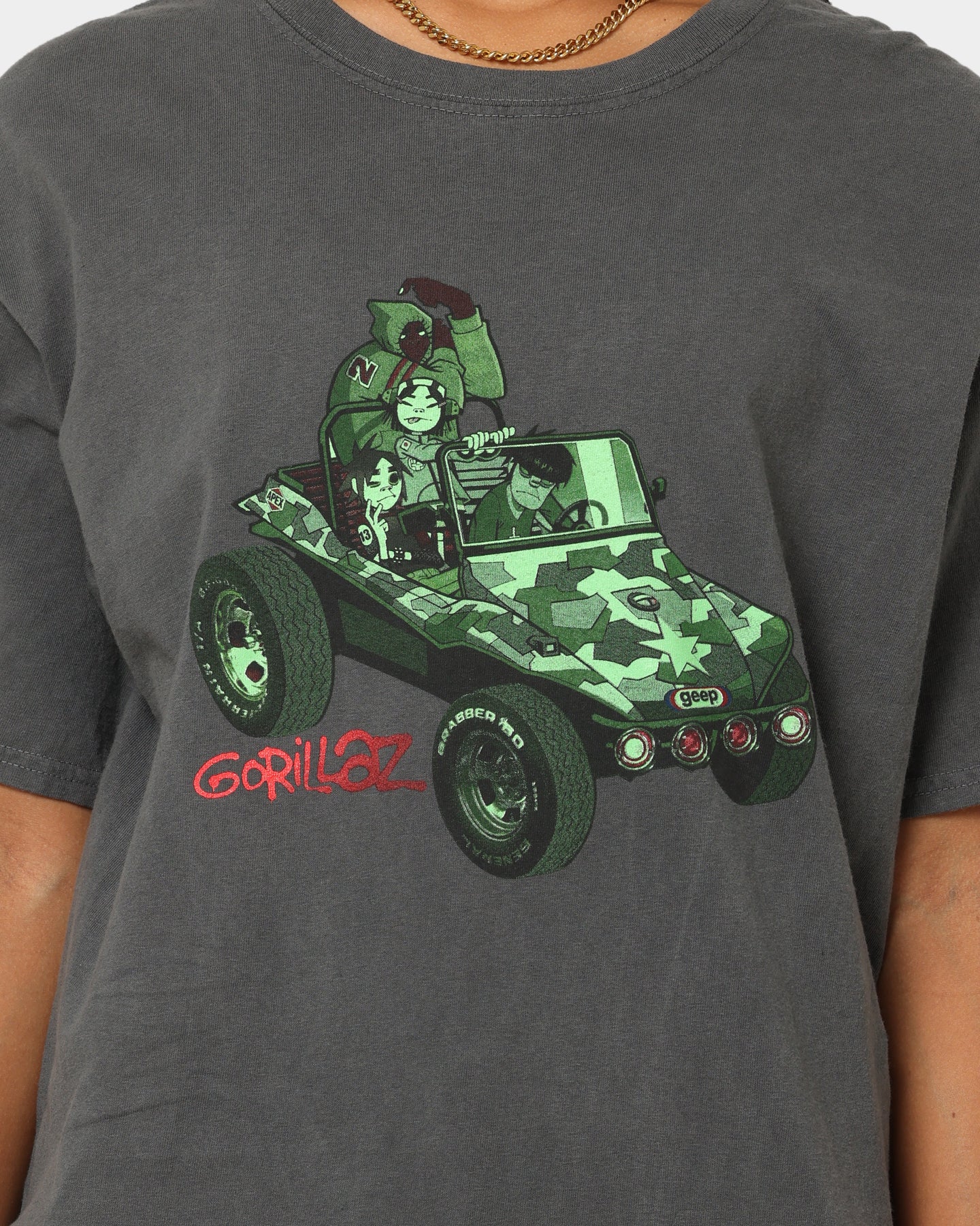 Gorillaz Green Geep T-Shirt Navy Style001