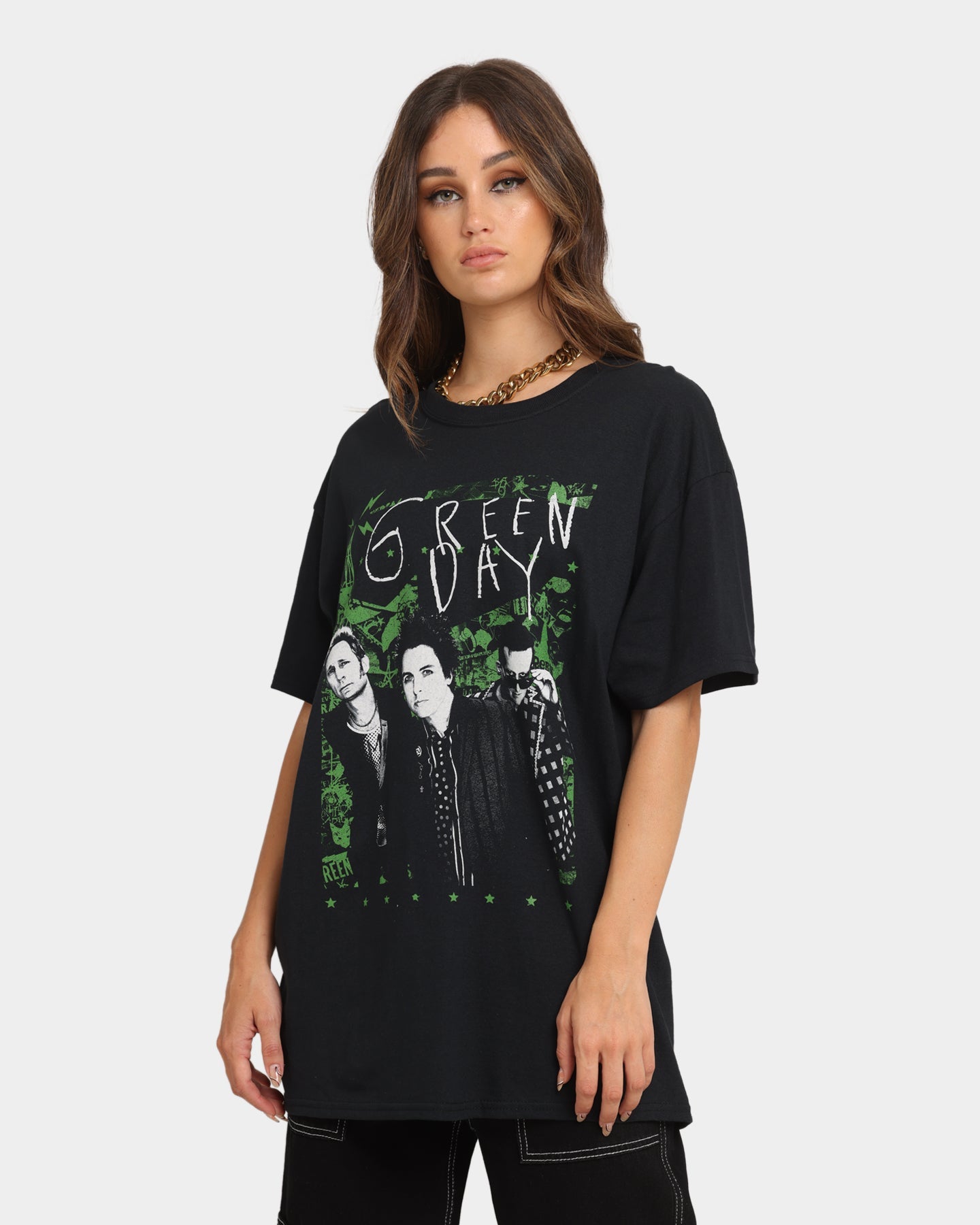 Green Day Green Lean T-Shirt Black Style001